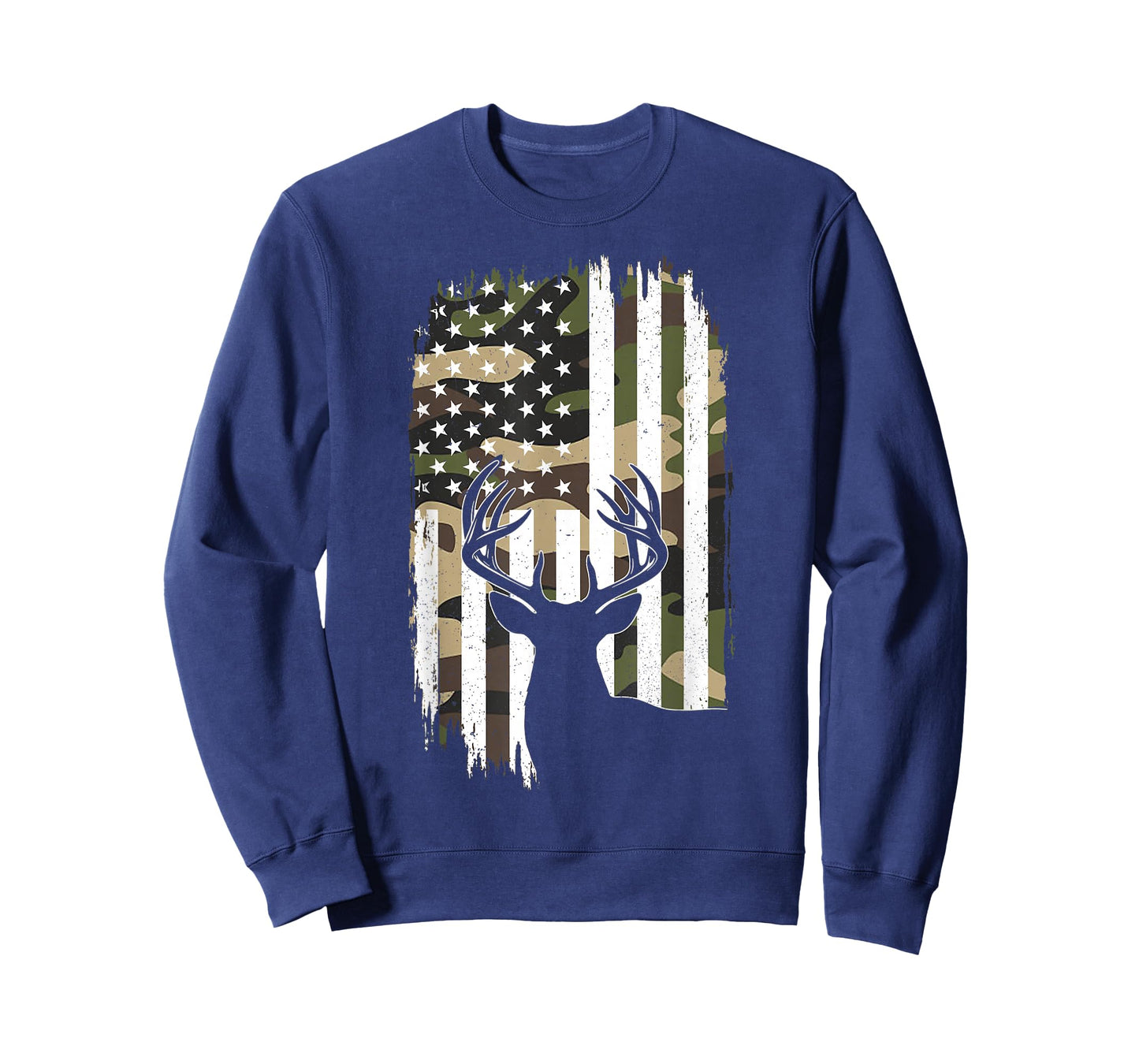 Deer Hunting Camoflage American Flag Buck Forest Hunter Dad T-Shirt