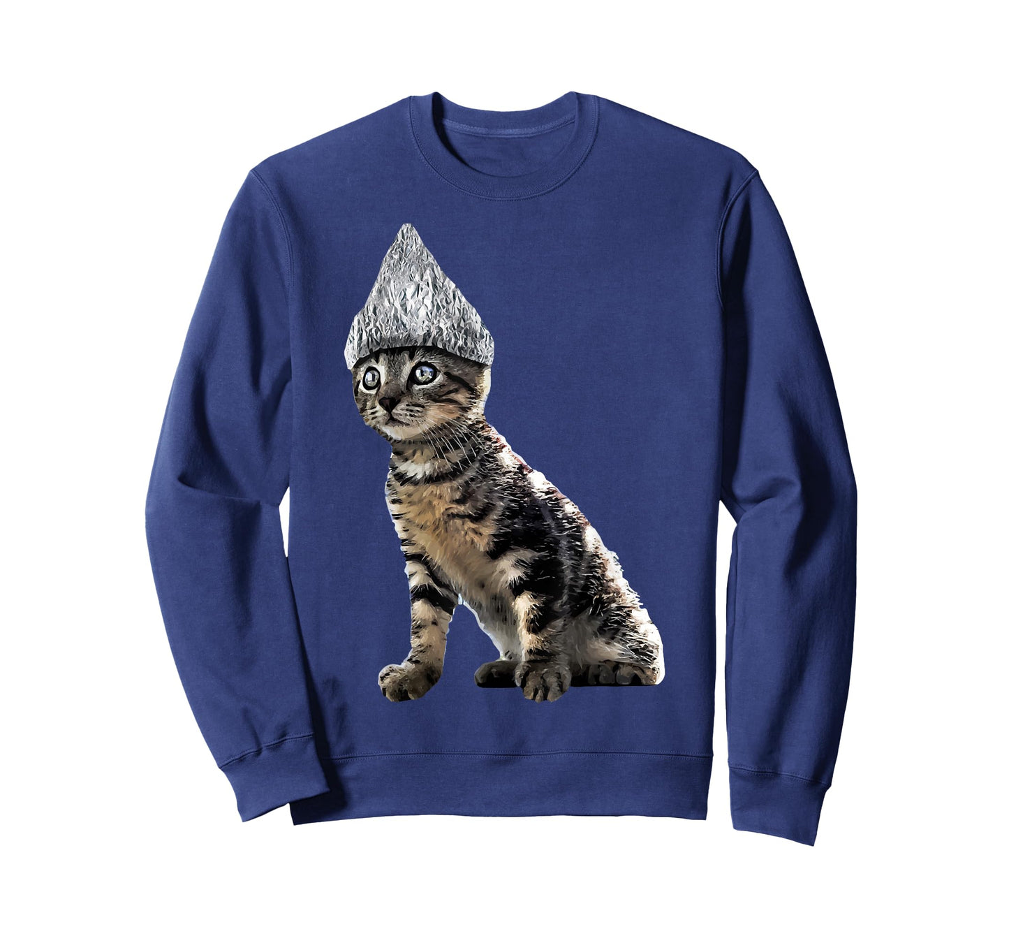 Funny Halloween Cat Tin Foil Hat Conspiracy Shirt for Men T-Shirt