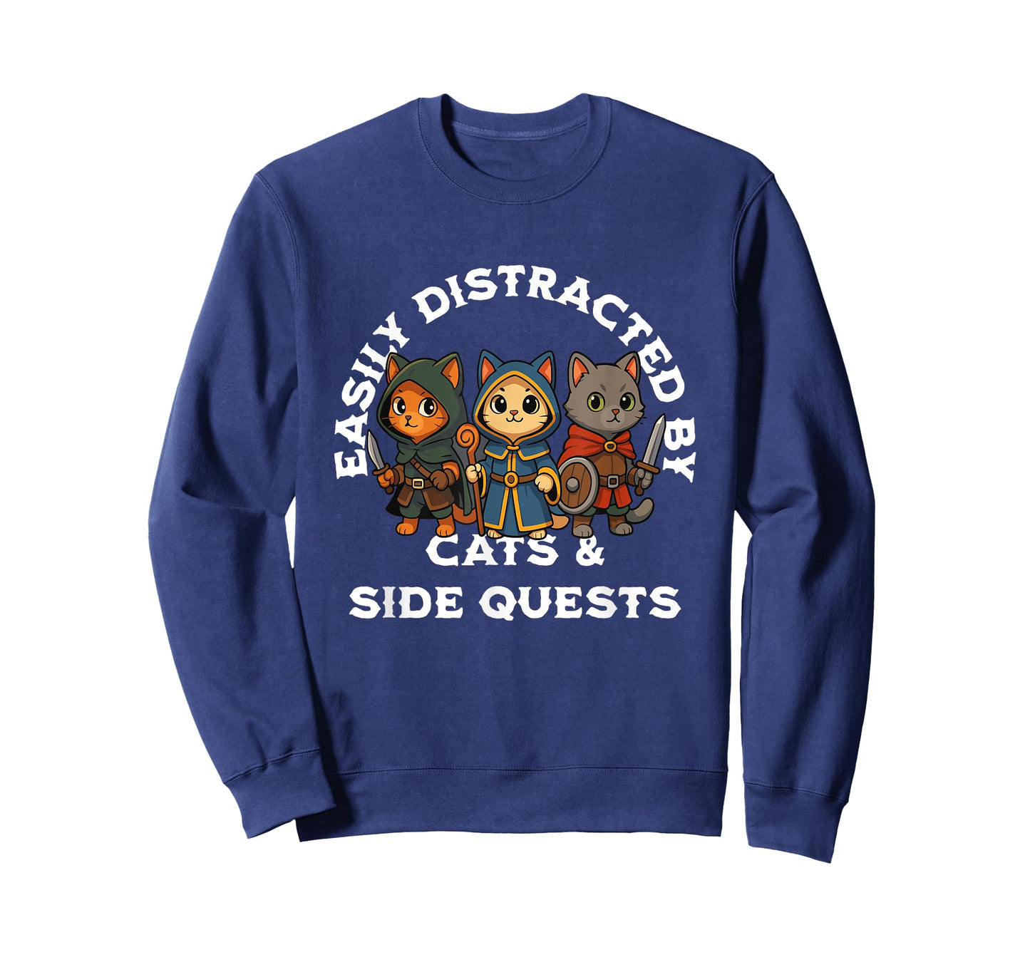 RPG Gamer Cat Distraction Side Quest Nerdy Men Women T-Shirt