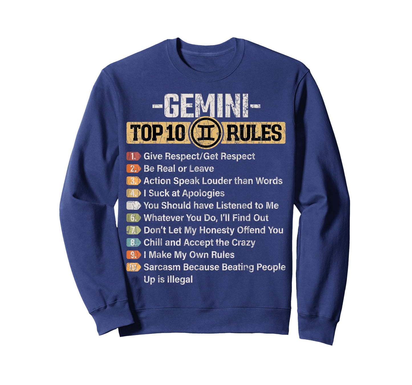 Zodiac Sign Funny Top 10 Rules of Gemini Graphic T-Shirt