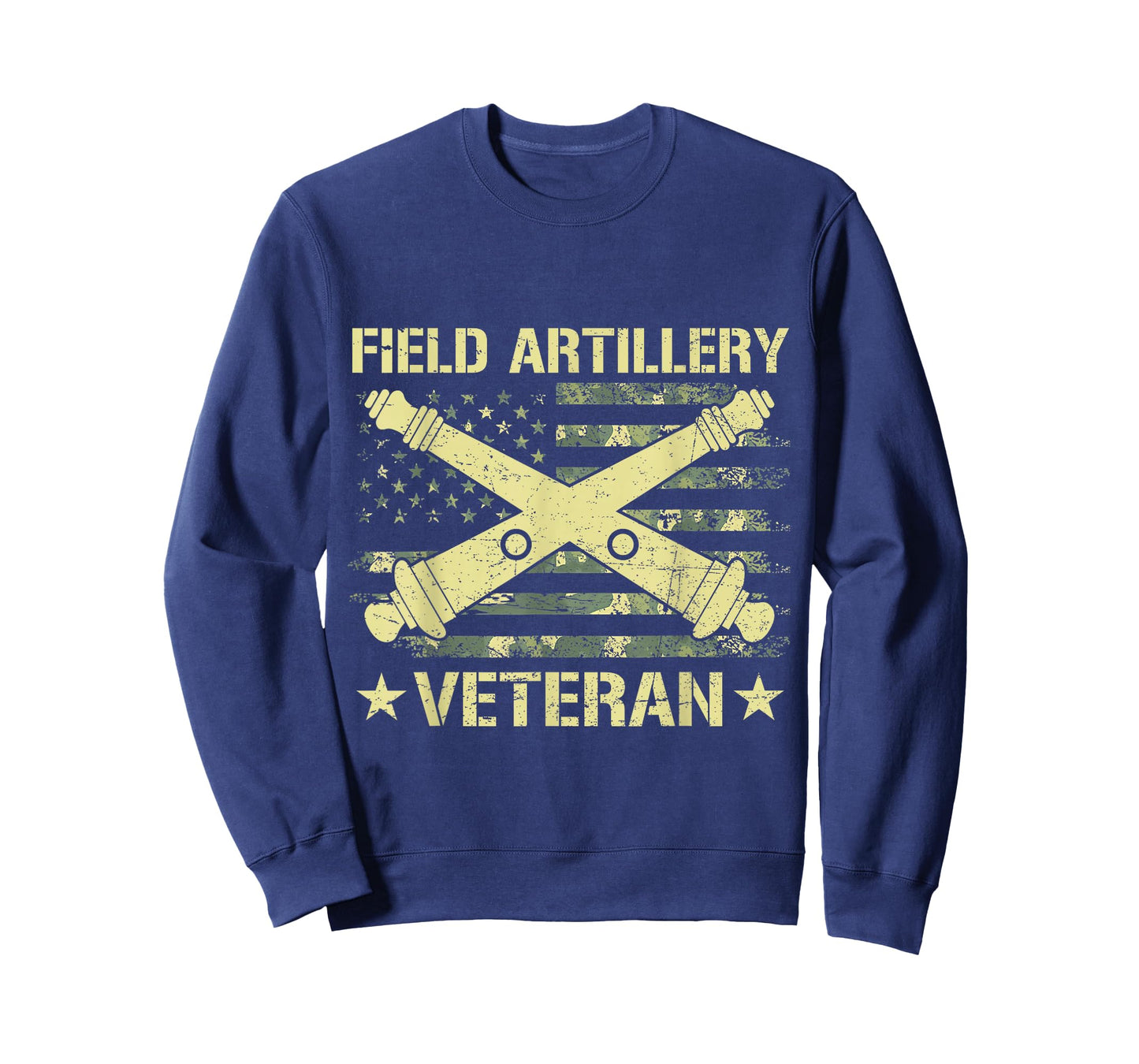 Field Artillery Veteran Flag American Camouflage US Military T-Shirt
