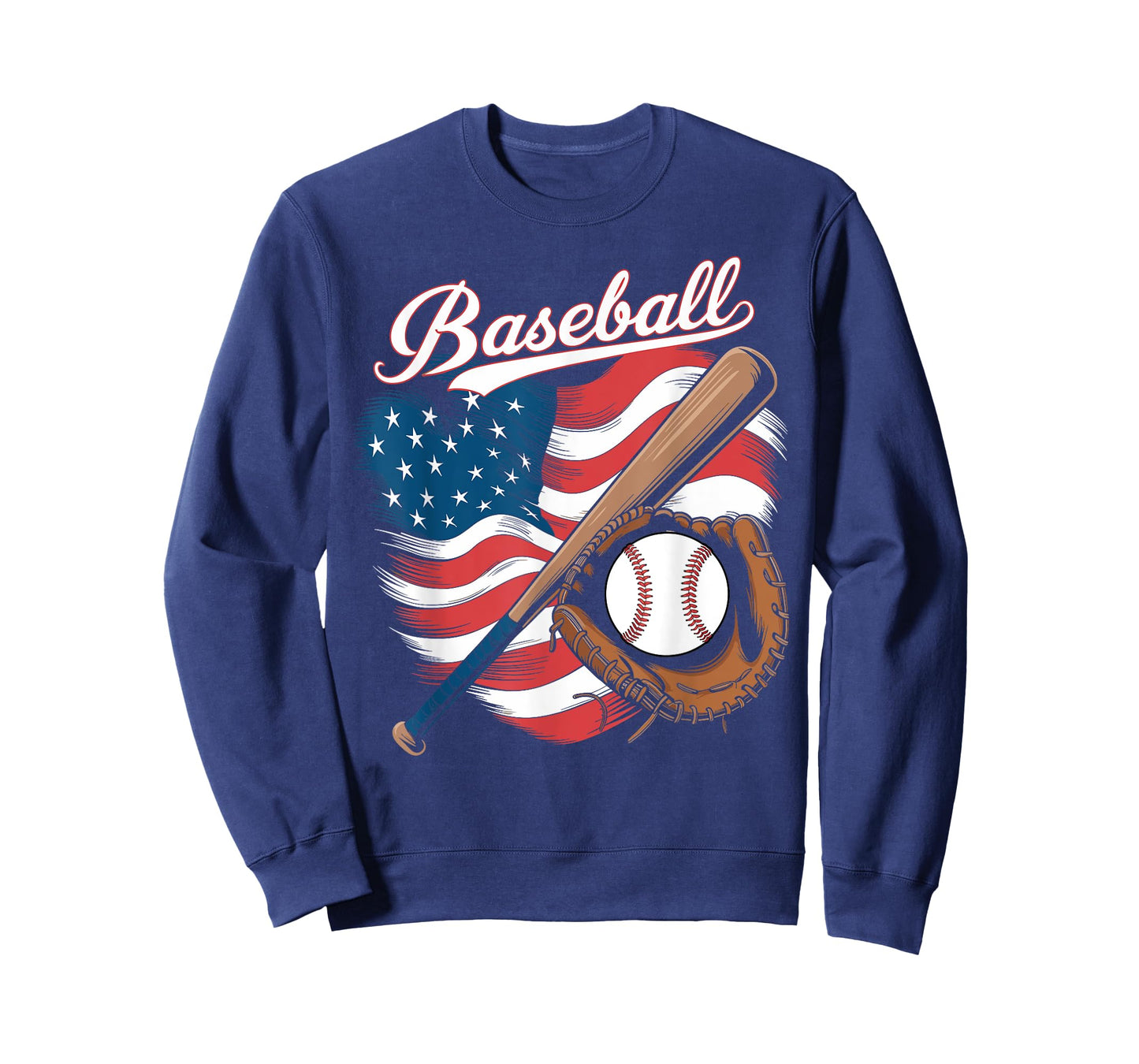 American Flag Baseball Player Bat Fan Catcher Pitcher USA T-Shirt
