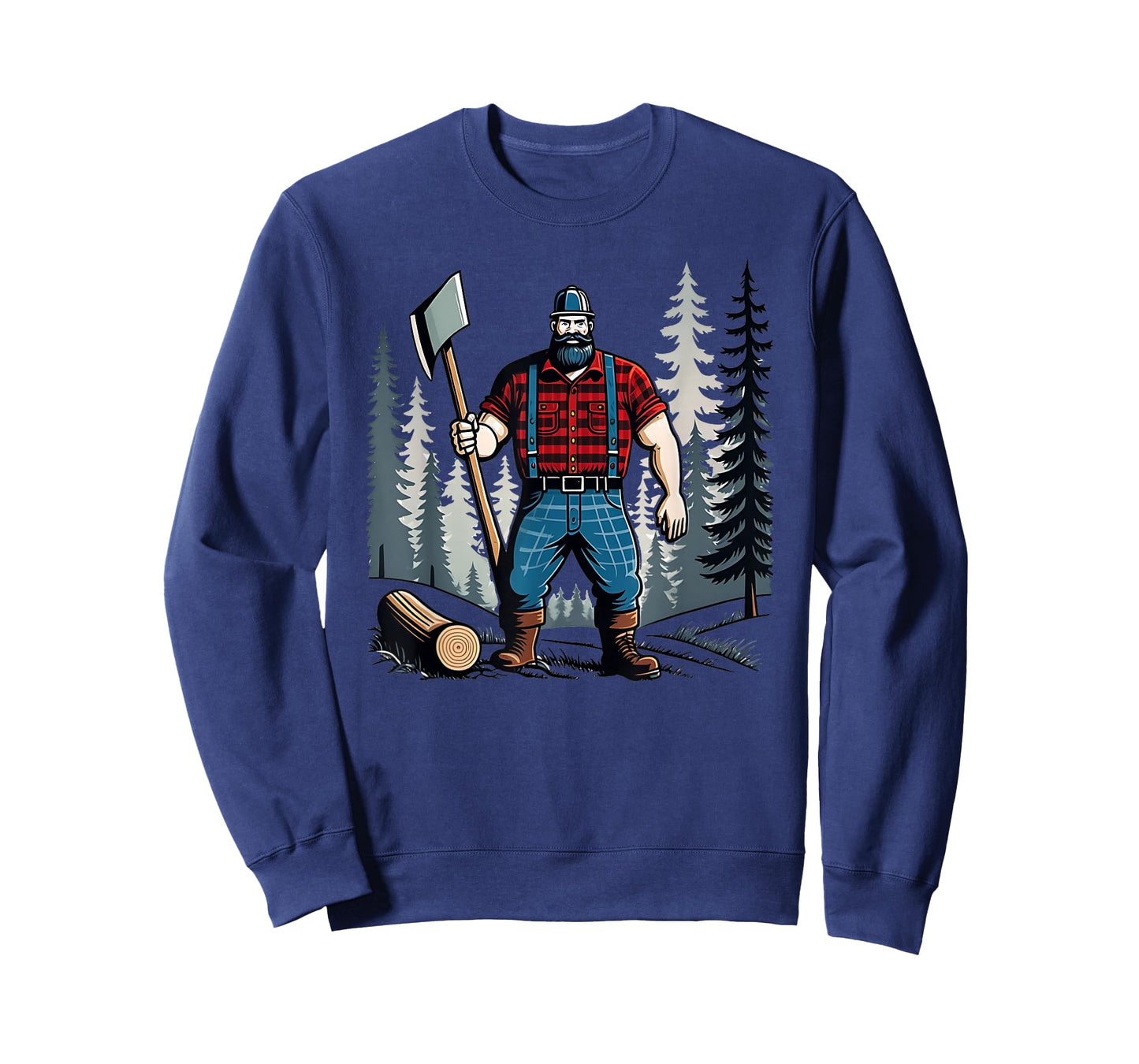 American Lumberjack Folk Hero Paul Bunyan Chopping Wood in The Forest Unisex T-Shirt