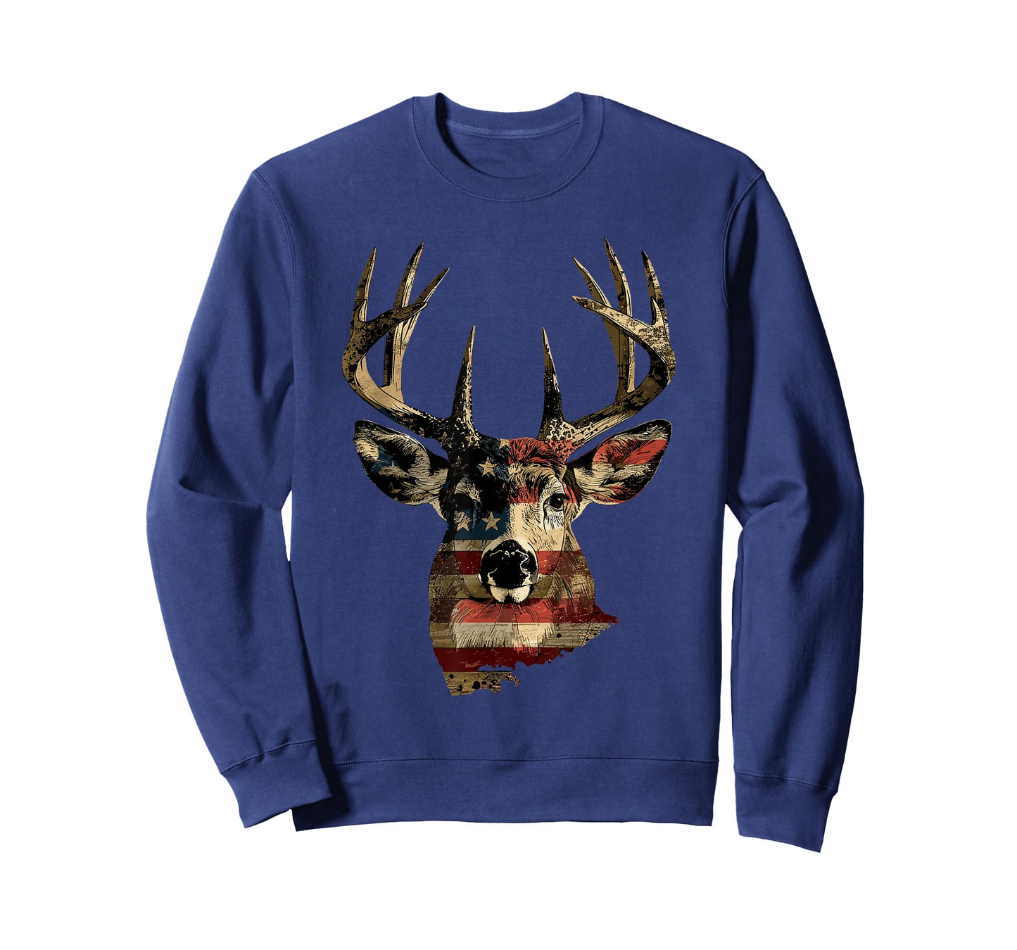 Whitetail Buck Deer Hunting 4th Of July USA American Flag T-Shirt