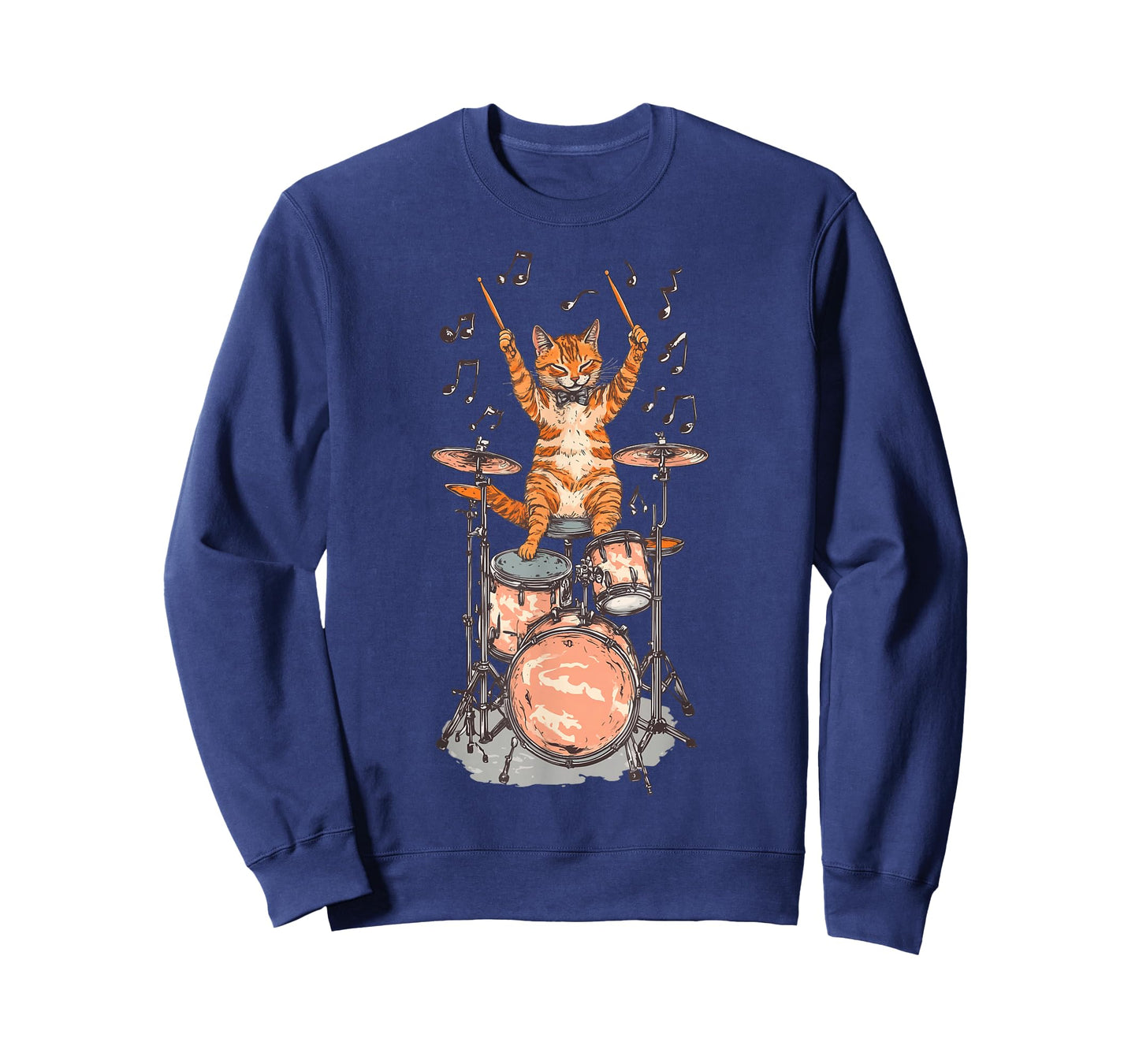 Cat Playing Drums Rock Music T-Shirt