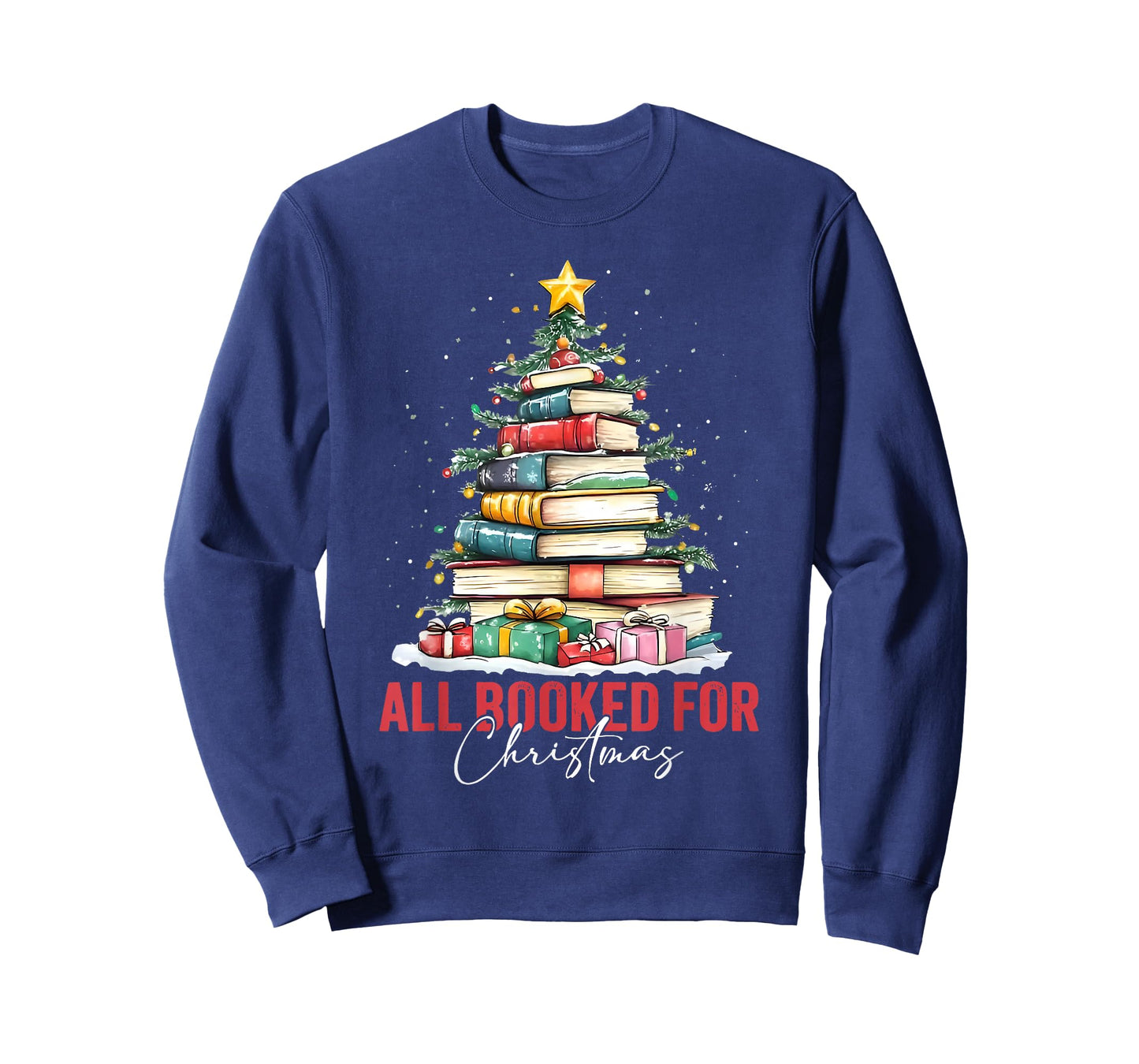 All Booked for Christmas Xmas Tree Teacher Holiday Pajamas T-Shirt