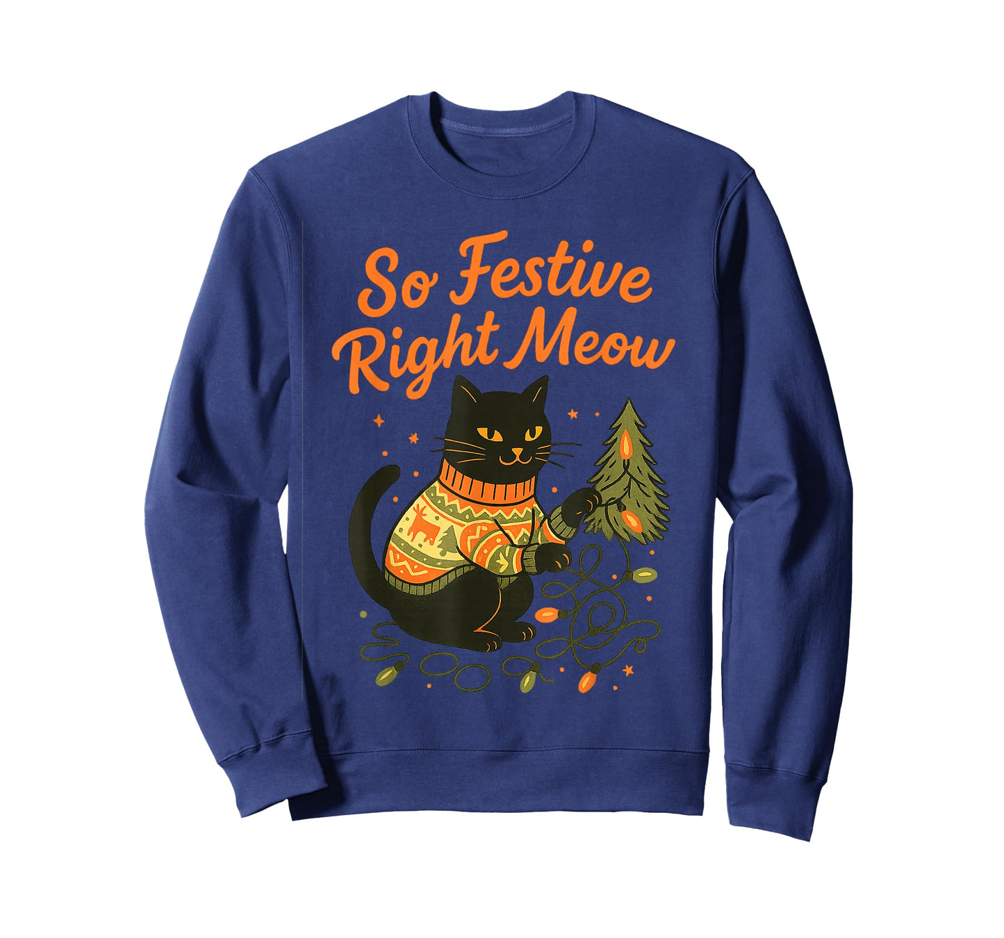 So Festive Right Meow Funny Cat Christmas Santa Holiday T-Shirt