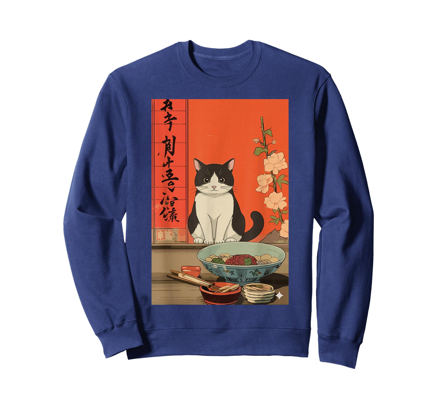 Funny Japanese Cat Ramen Kawaii Animal Anime Art T-Shirt