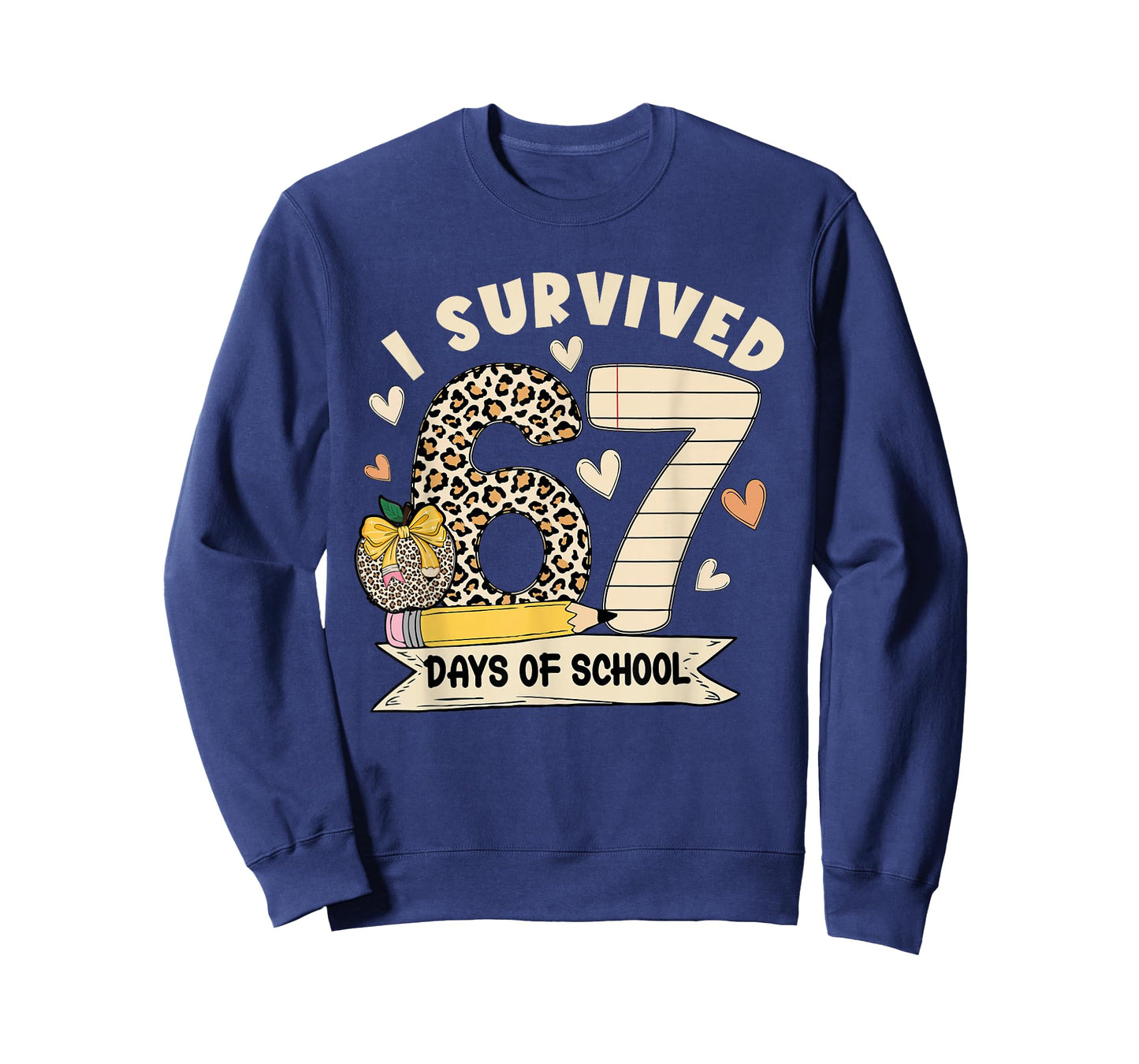 I Survived 67 Days of School Funny Leopard Student Style T-Shirt