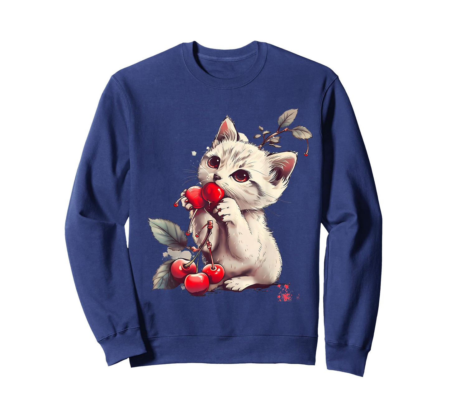 Cute Cherry Lover Cherry Fruit Motif Artwork Cherry Cat T-Shirt