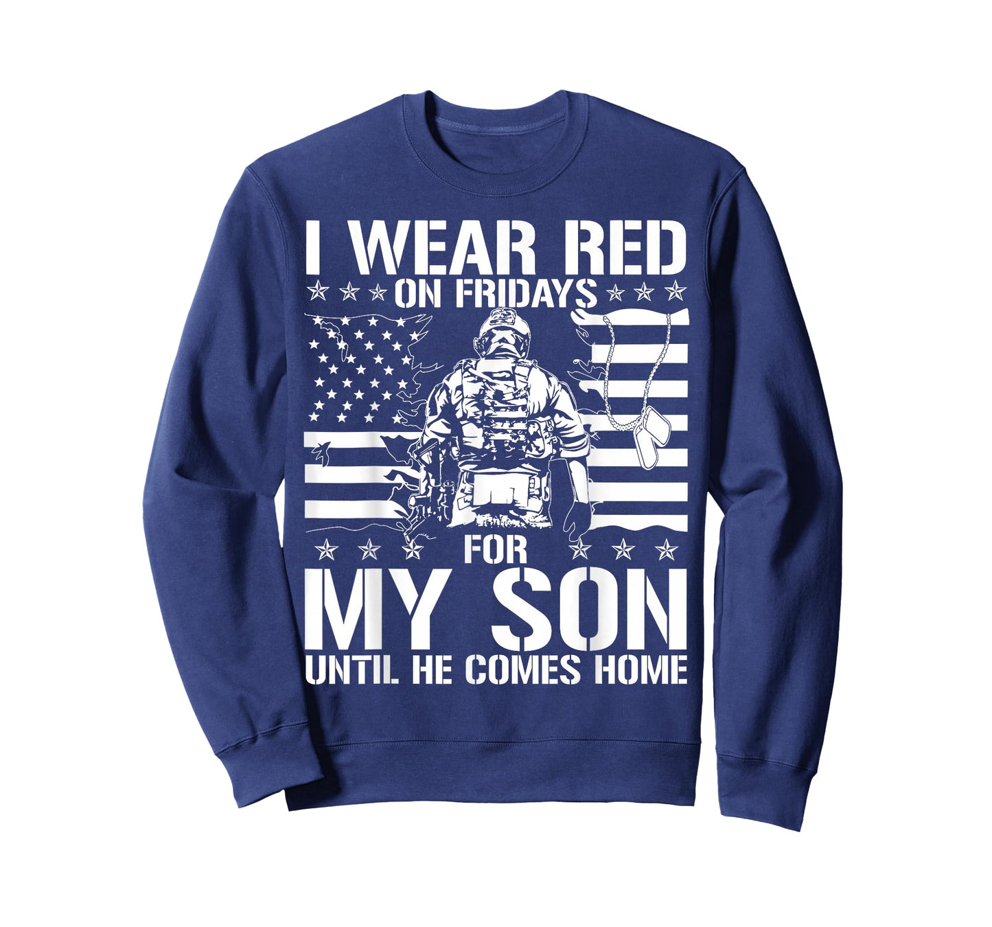 I Wear Red On Fridays For My Son American Flag Military T-Shirt