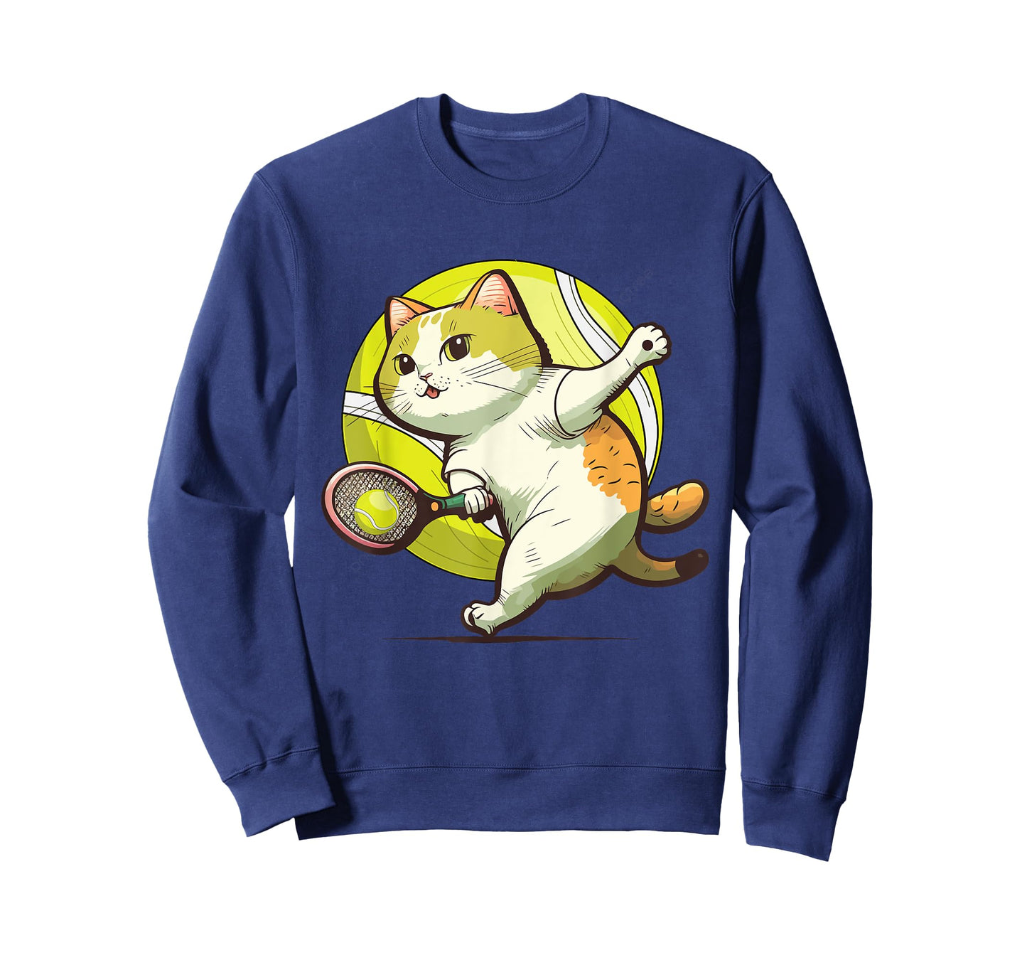 Funny Tennis Racket Cat Playing Tennis T-Shirt for Men Women Kids