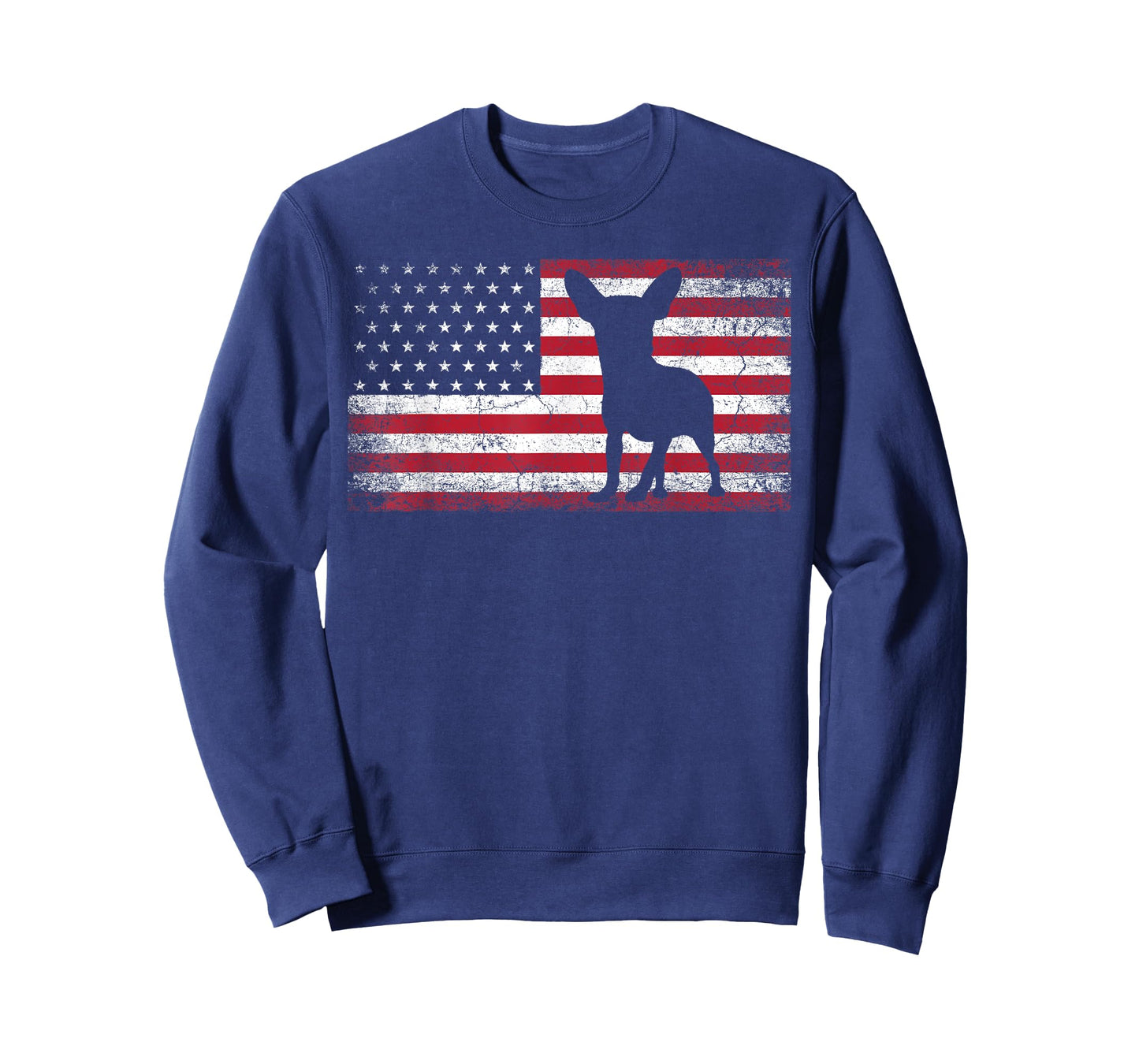 Vintage Chihuahua Dog Lover July 4th American Flag Men Women T-Shirt