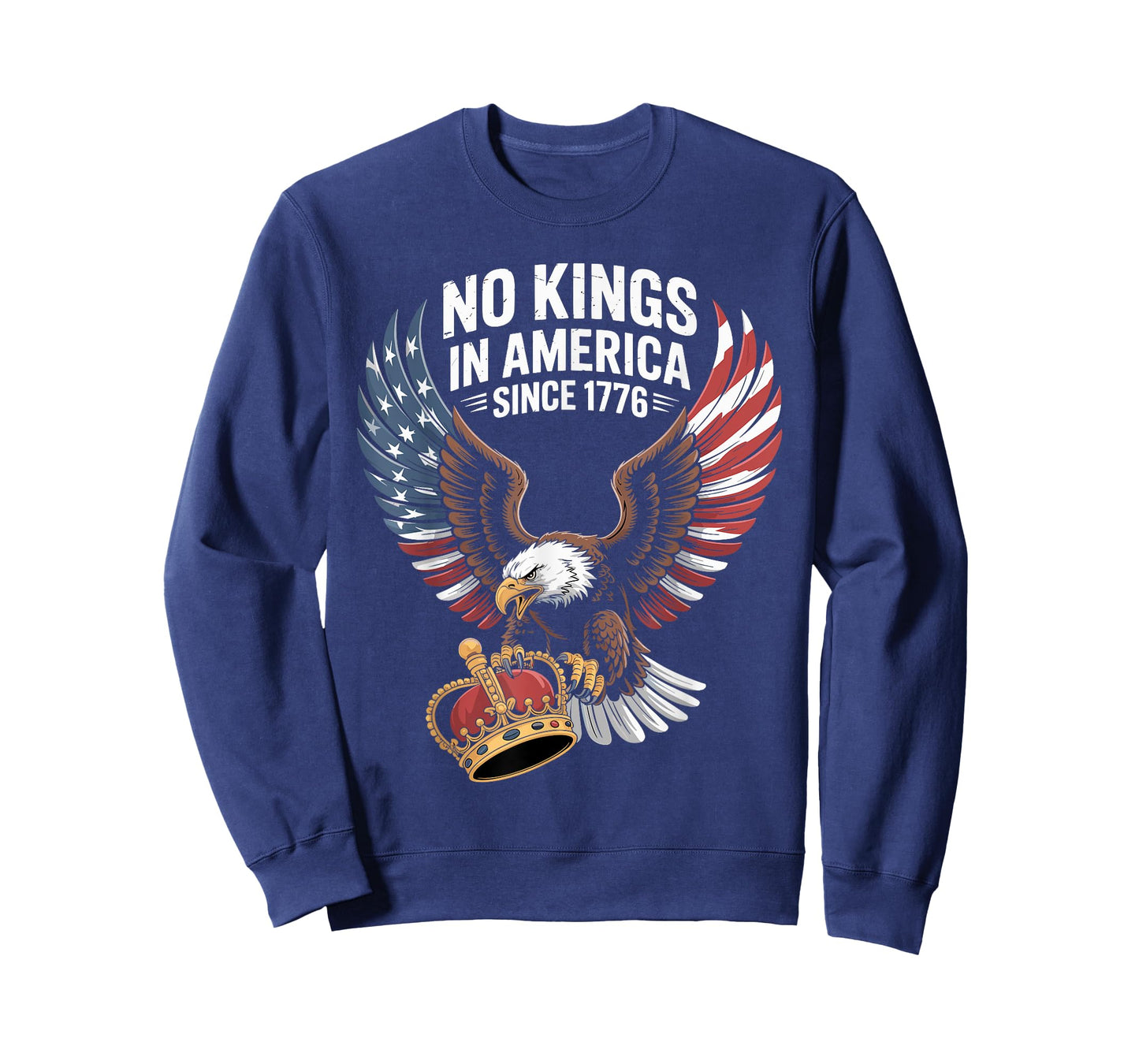 Patriotic USA Freedom Bald Eagle 4th of july No Kings Ever T-Shirt