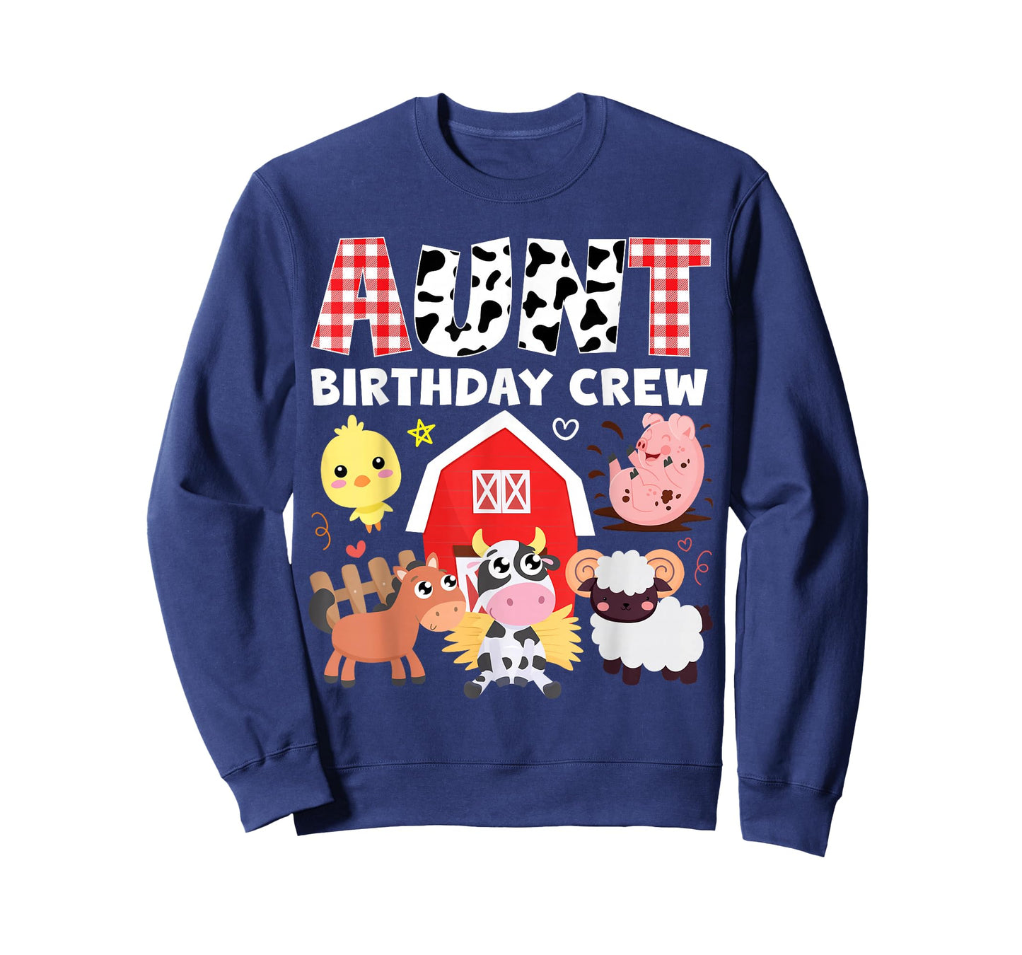 Cow Aunt Birthday Crew Farm Theme Animals Birthday Party Kid T-Shirt