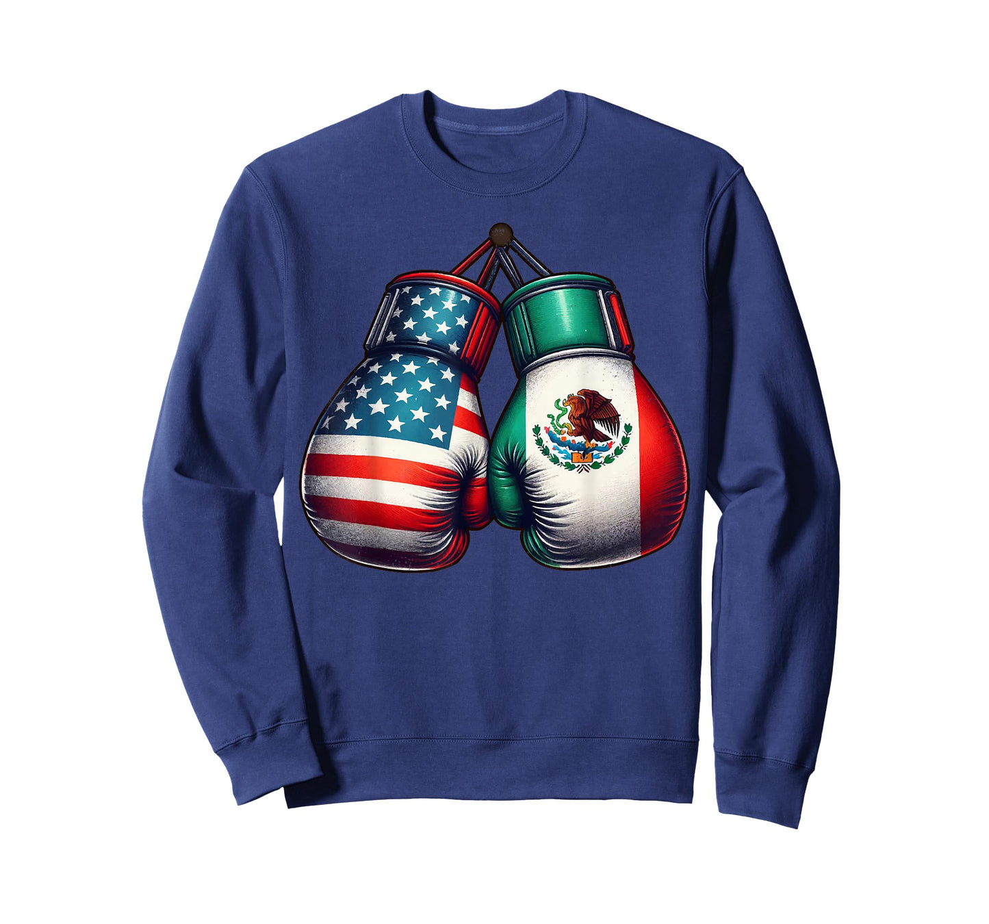 Vintage Style Boxing Gloves with USA and Mexican Flags Great T-Shirt