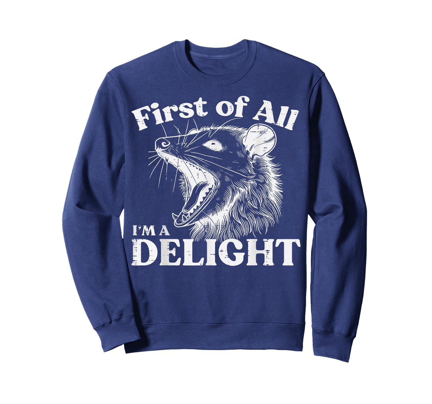 Opossum First Im A Delight Funny Possum Humor Men Women Kids T-Shirt