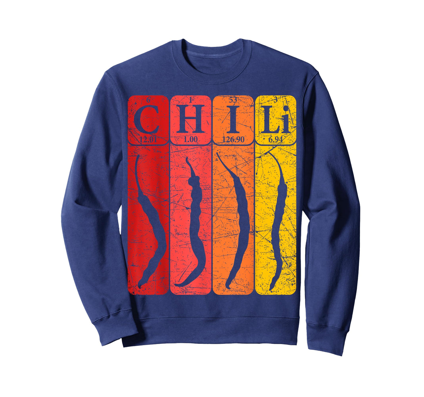 Chili Periodic Table Elements Chili Pepper Spicy Food Retro T-Shirt