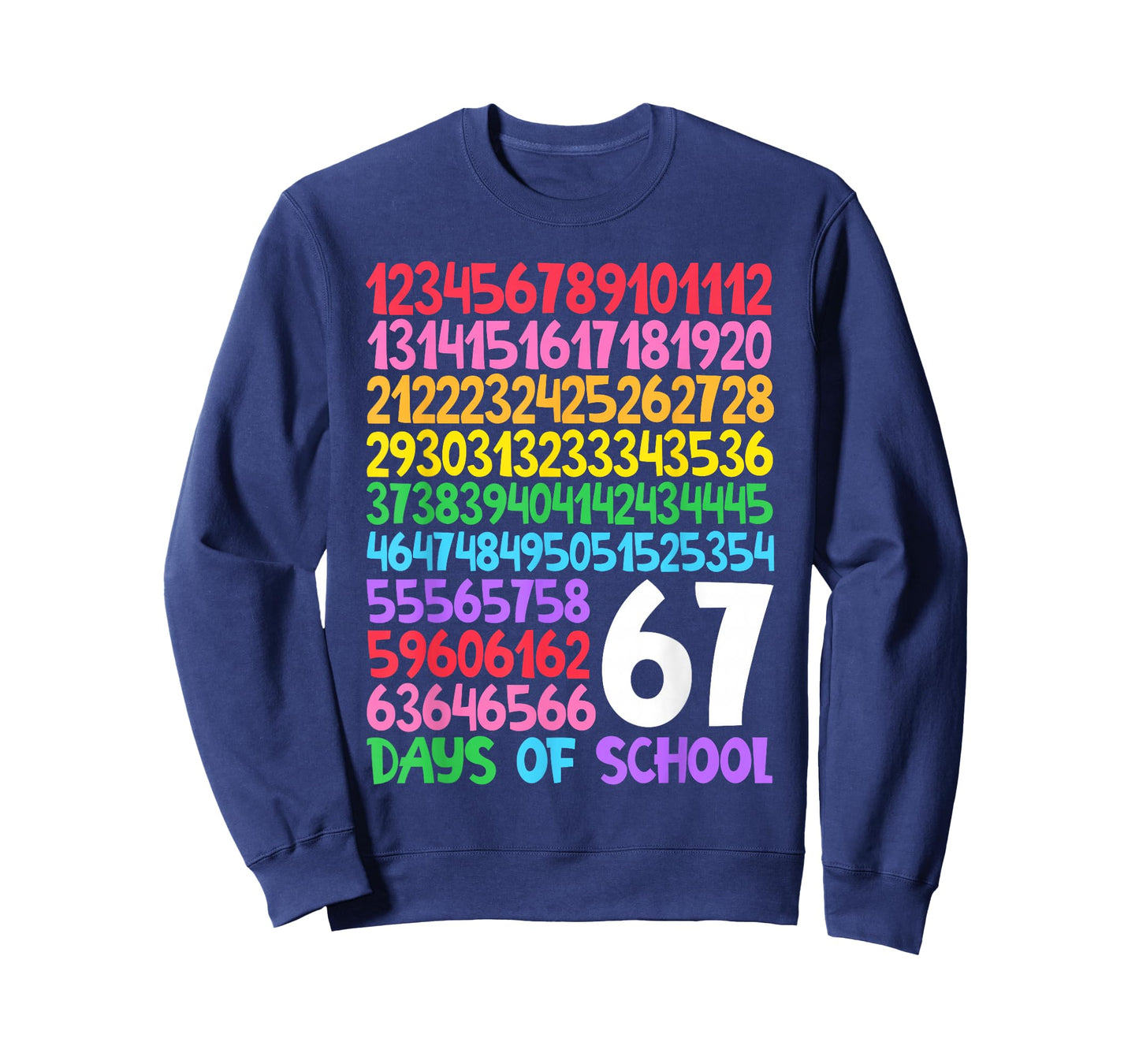 67th Day of School Teacher Kids 67 Math Number Six Seven T-Shirt