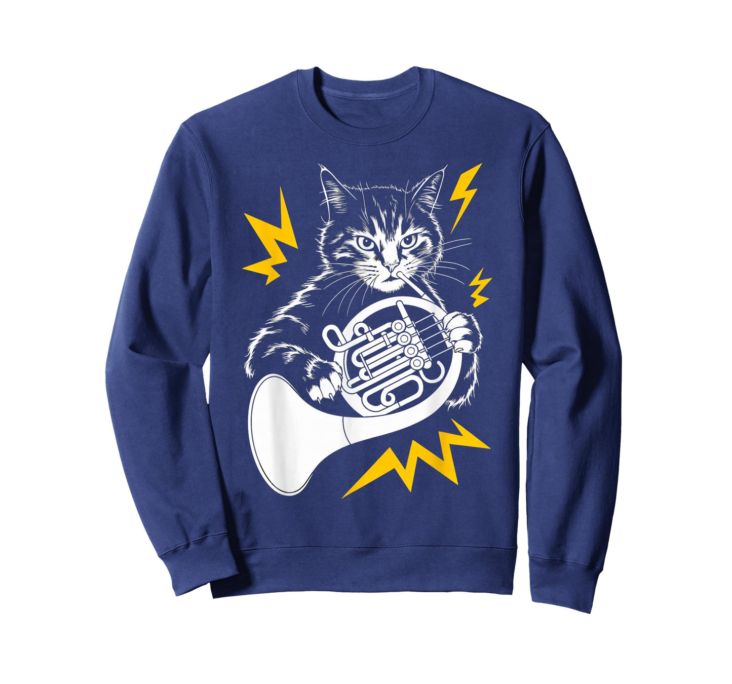 Musik Cat Playing French Horn instrument on Cat Hornist T-Shirt