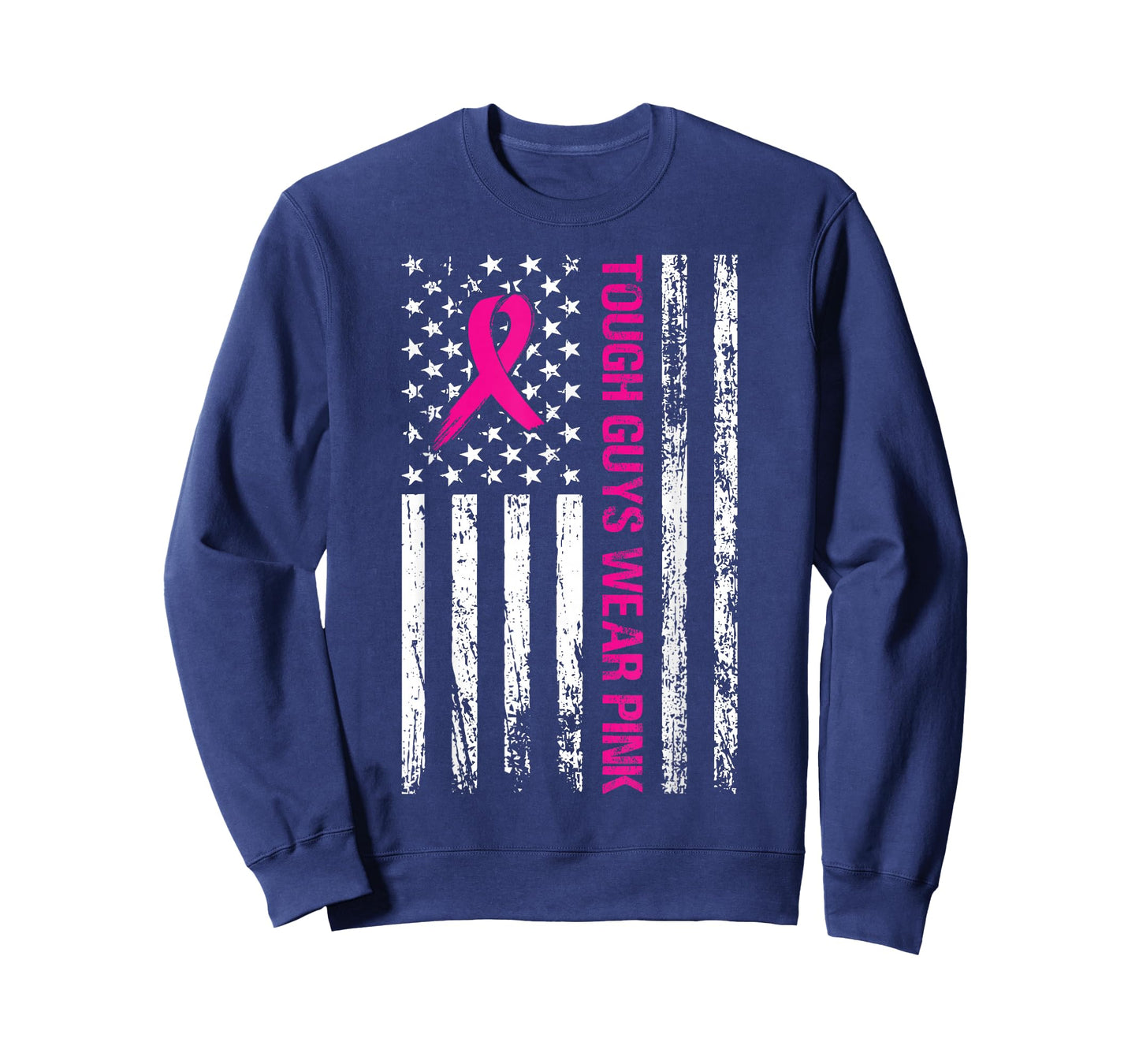 Tough Guys Wear Pink American Flag Support Cancer Survivors T-Shirt