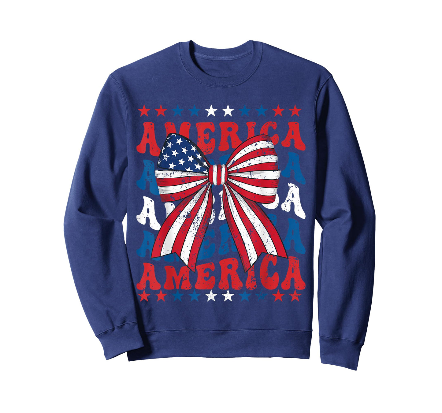 American Coquette Bow Patriotic USA Flag Happy 4th Of July T-Shirt