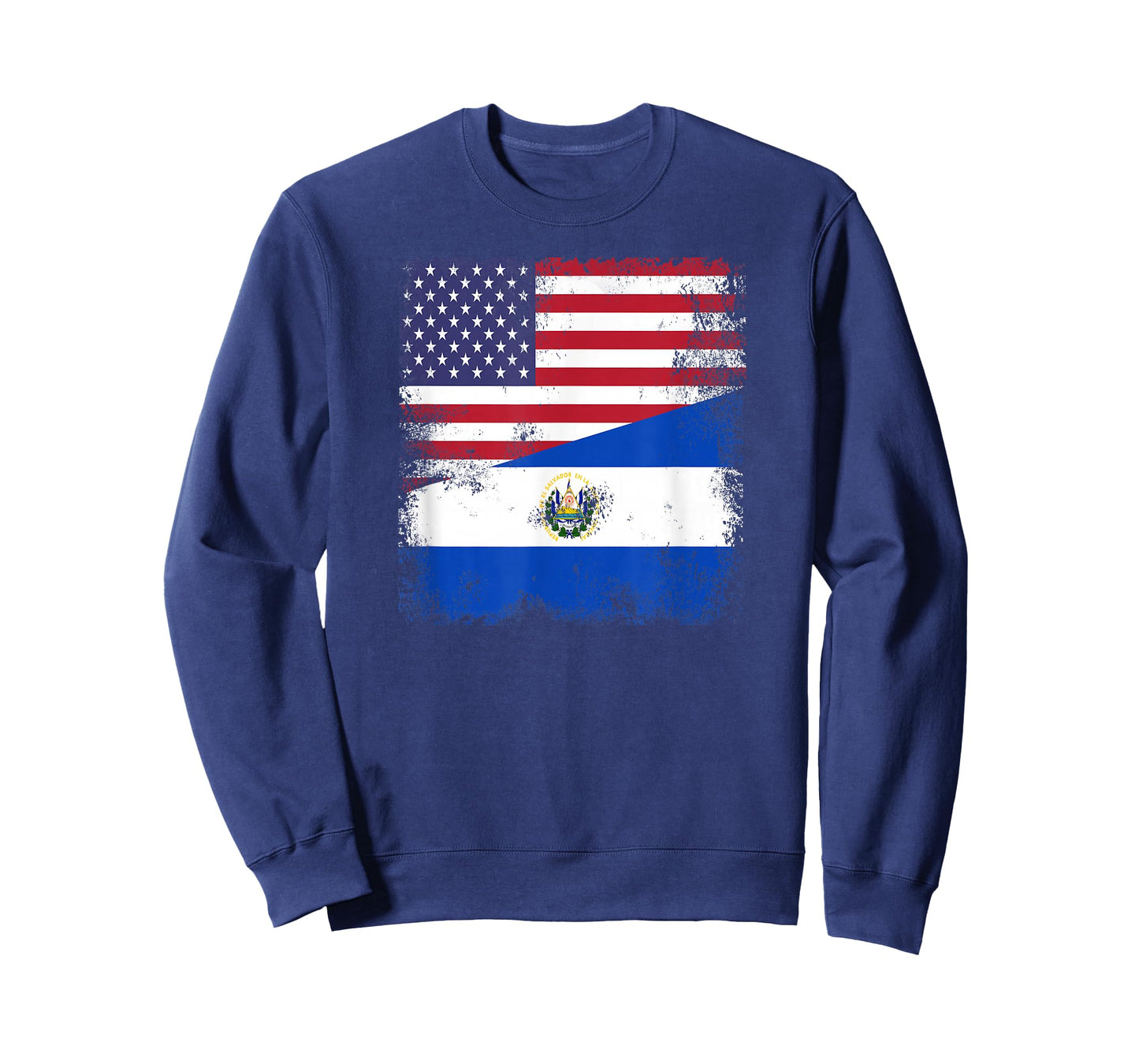 Half Salvadoran Flag T-Shirt | Vintage El Salvador USA Gift T-Shirt
