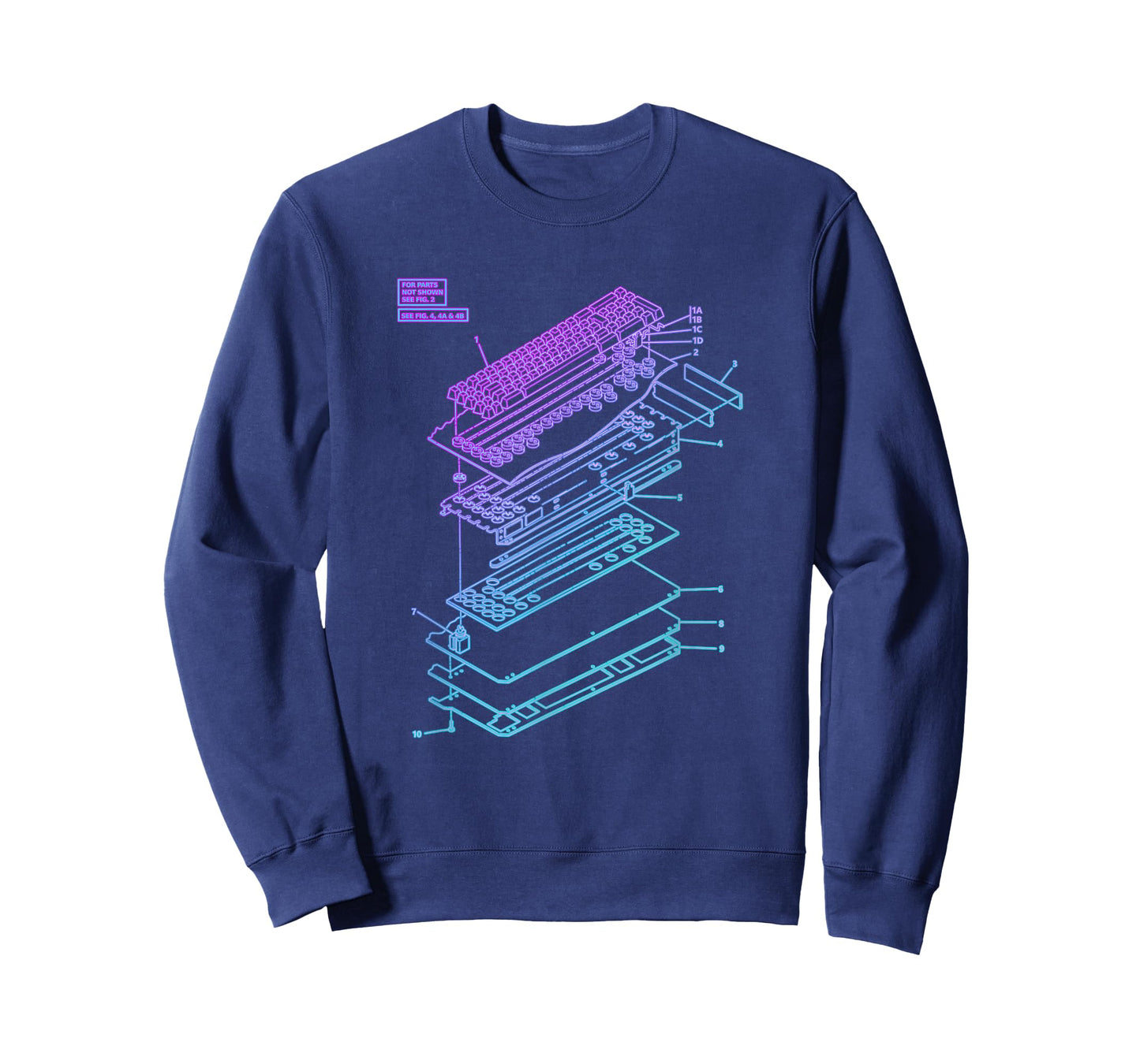 All Things Geek by MCMA Mechanical Keyboard Patent Drawing Graphic Design Art T-Shirt