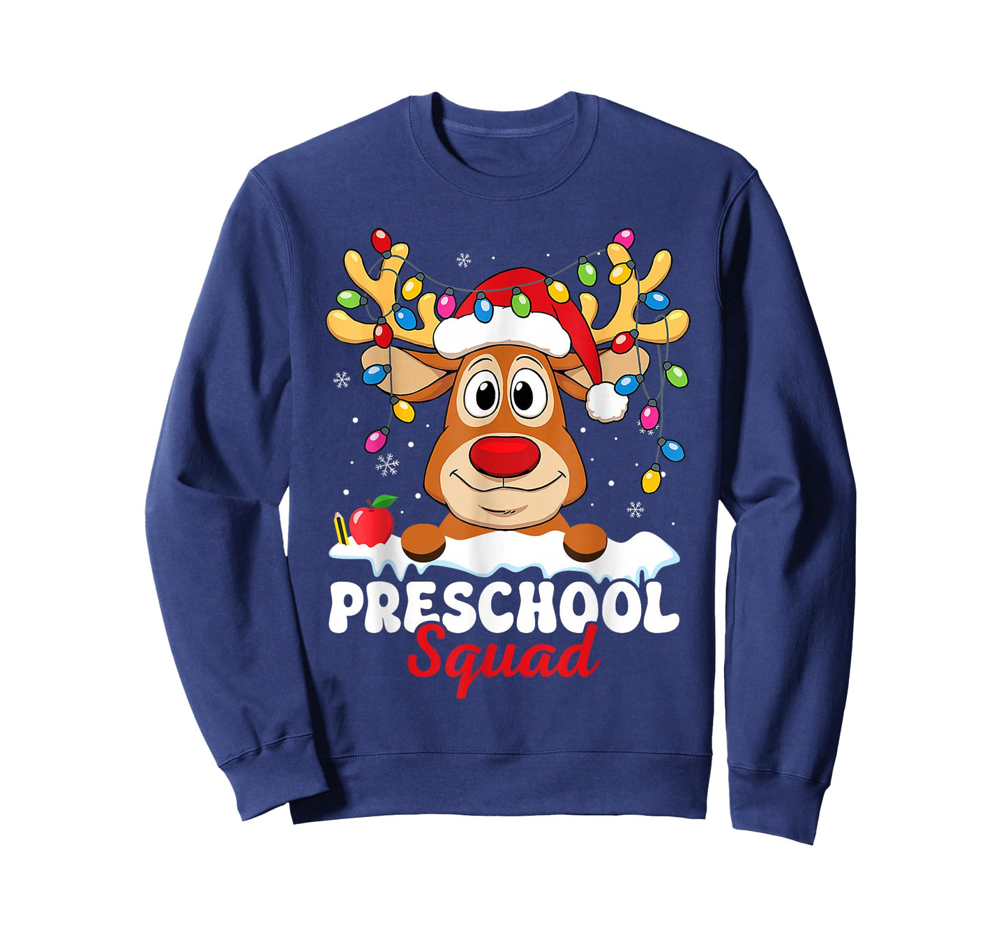 Preschool Teacher Christmas Preschool Squad Reindeer Xmas T-Shirt