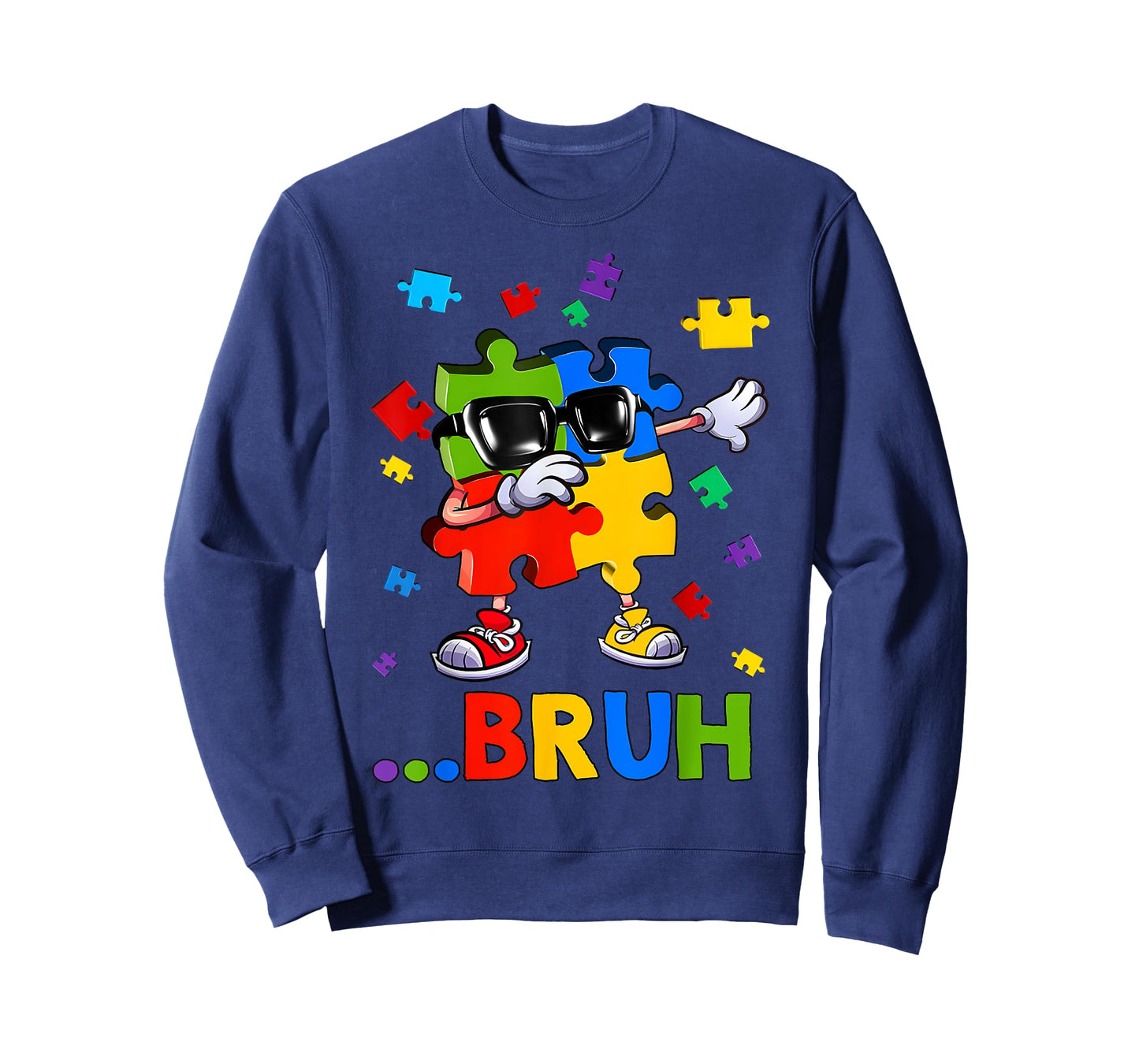 Bruh Dabbing Puzzle Autism Awareness Teens Boys Kids T-Shirt
