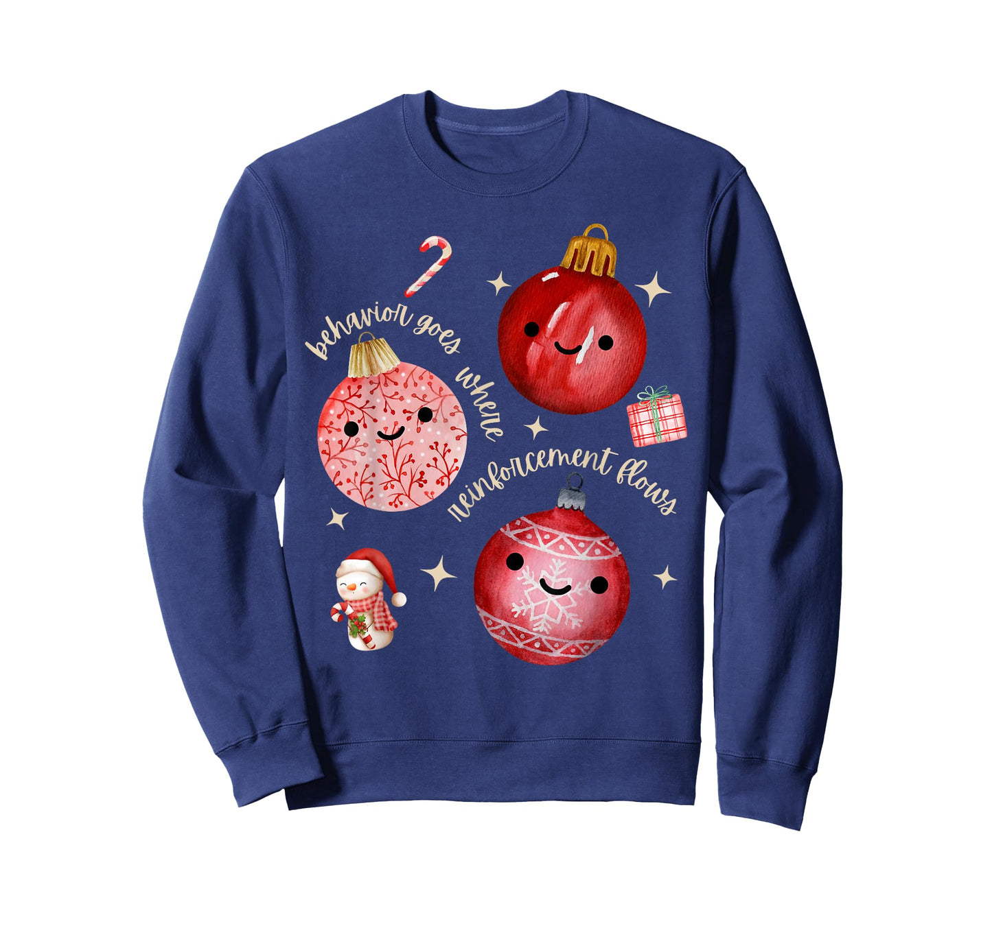 Behavior Goes Where Reinforcement Flows ABA RBT Christmas T-Shirt