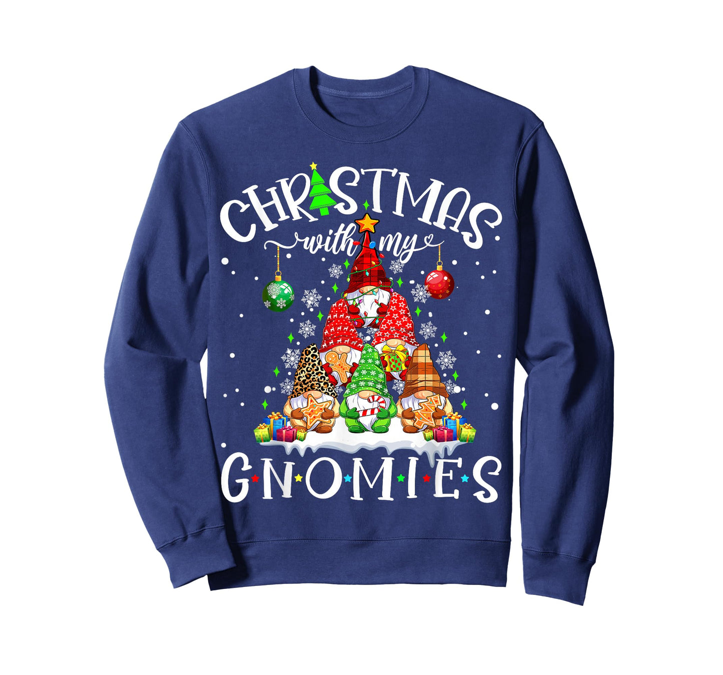 Christmas With My Gnomies Xmas Pajama Pine Tree Gnome Garden T-Shirt