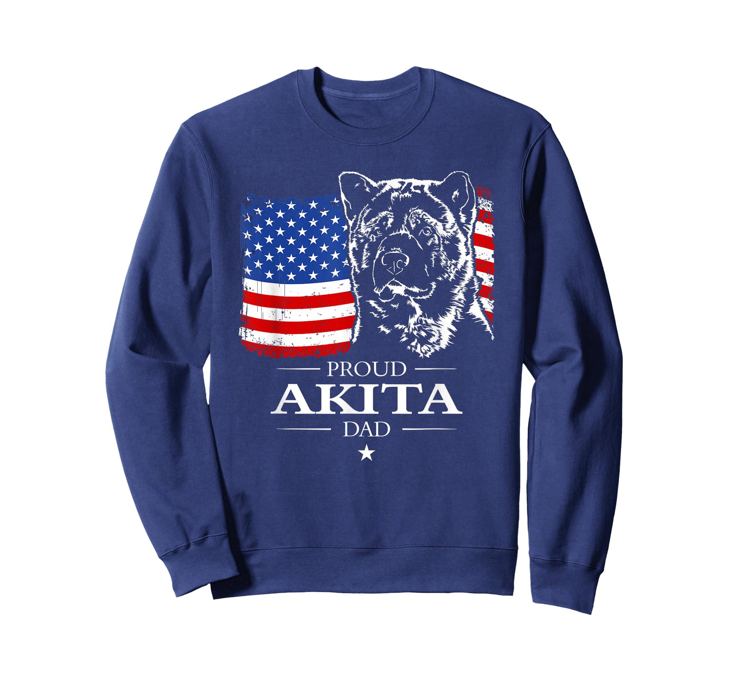 Funny Proud Akita Dad American Flag patriotic dog gift T-Shirt