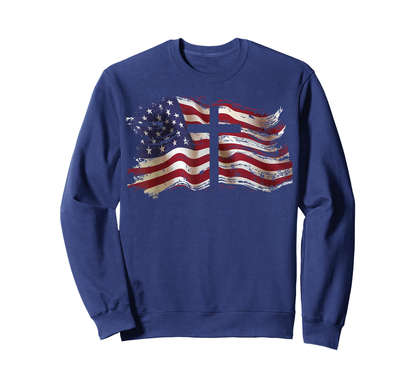 American Flag Cross for Patriotic USA Christians God Faith T-Shirt