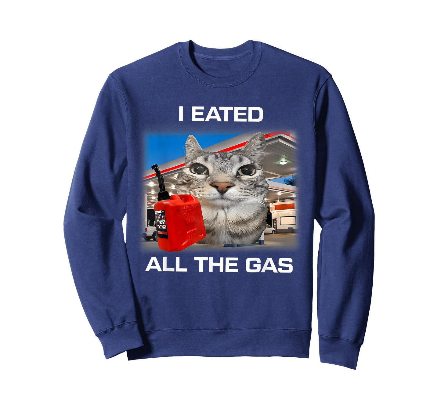 I Eated All The Gas Funny Silly Staring Cat Meme Gen Z Humor T-Shirt