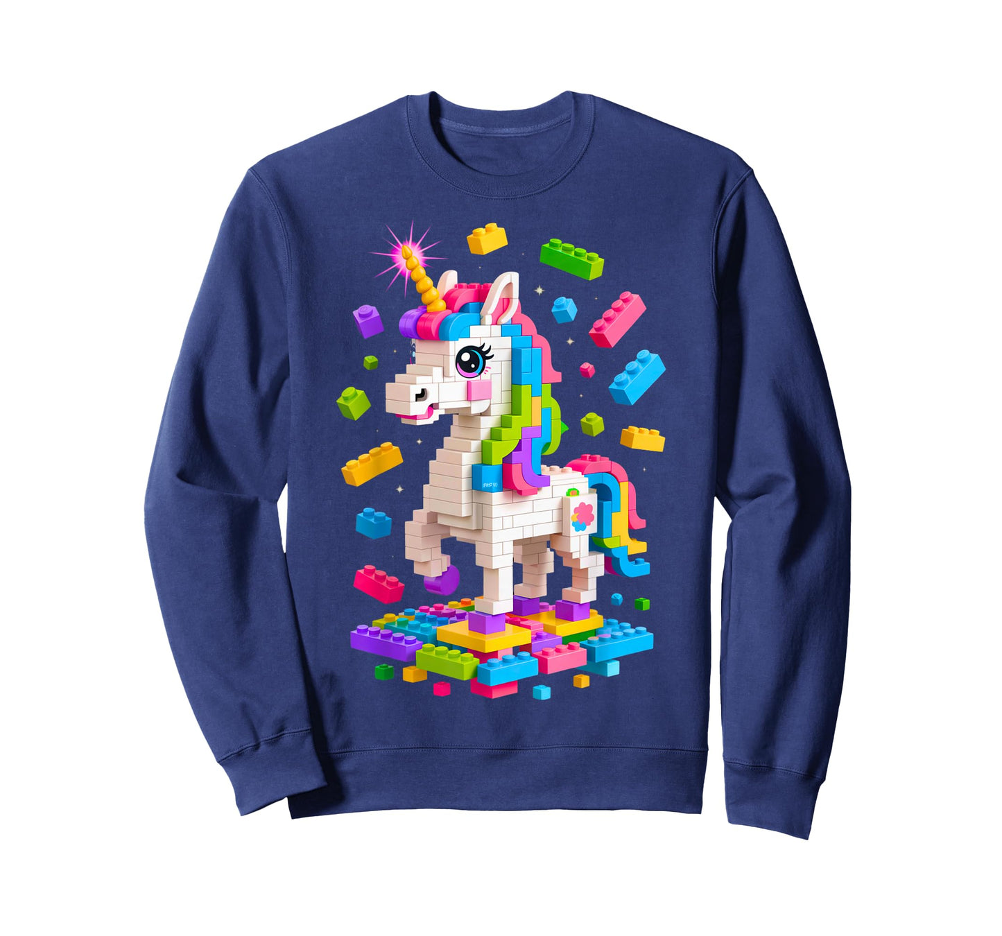 Unicorn Lover Master Builder Building Bricks Blocks Toy Kids T-Shirt