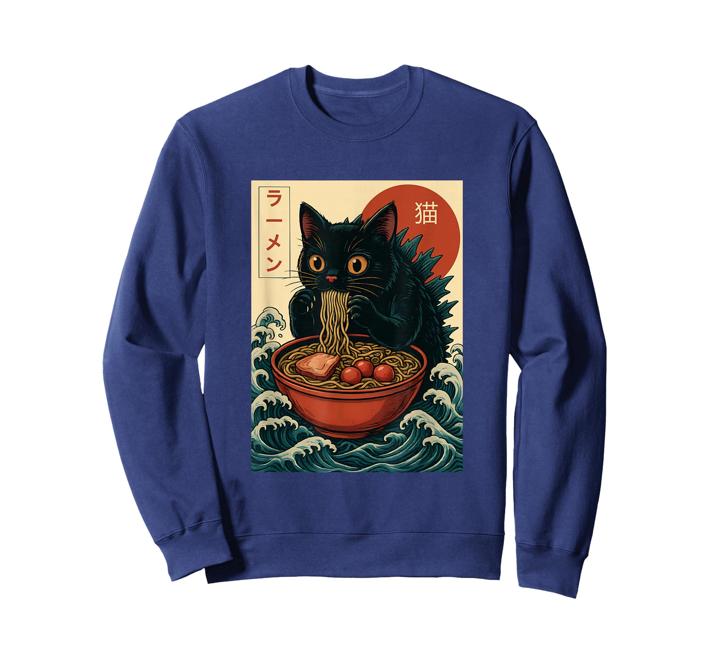 Funny Catzilla Anime Ramen Japanese Cat Gifts Men Women Kids T-Shirt