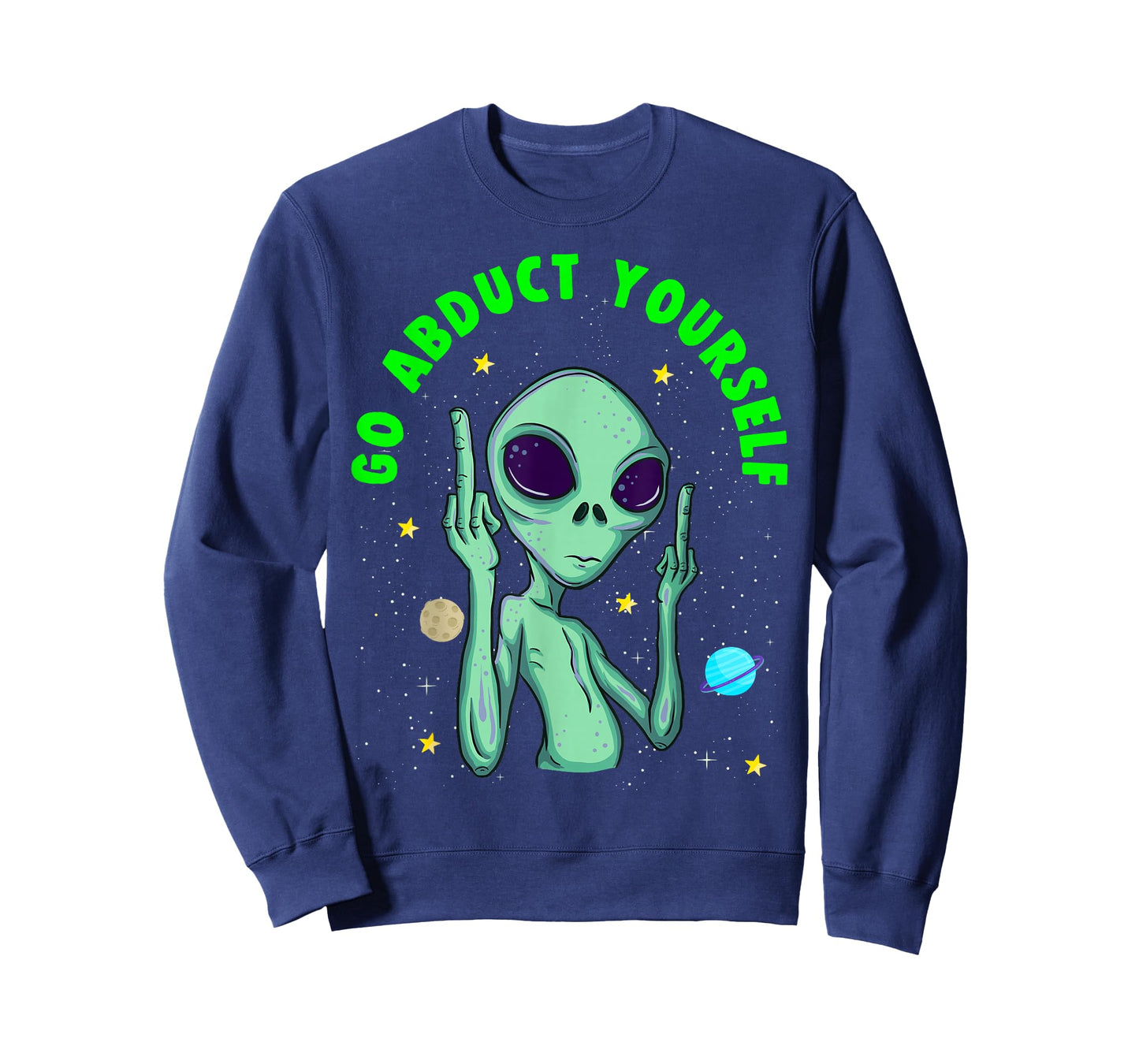 Funny Alien Middle Finger T-Shirt Flipping Double Birds T-Shirt
