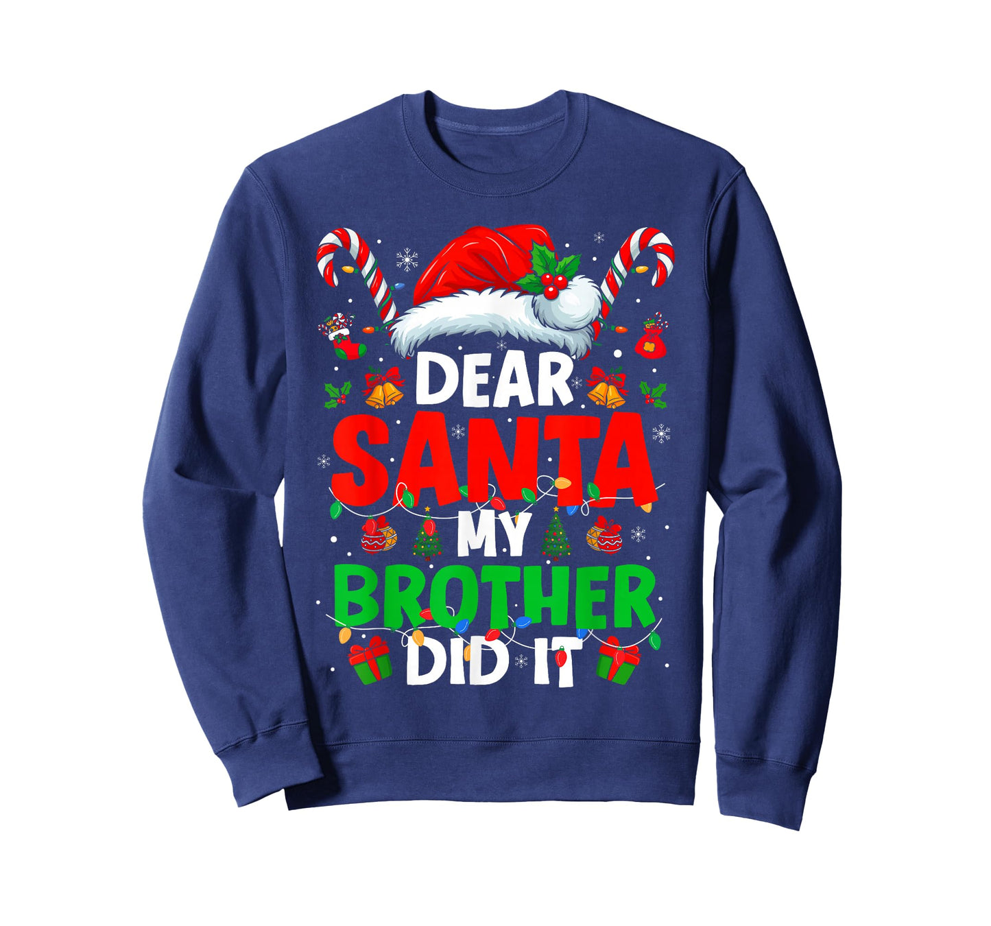Dear Santa My Brother Did It Funny Christmas Boys Girls Kids T-Shirt