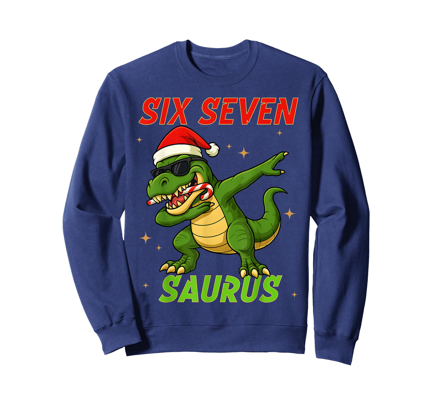 67 Christmas T Rex Dinosaur Bruh Six Seven Numbers Meme Xmas T-Shirt