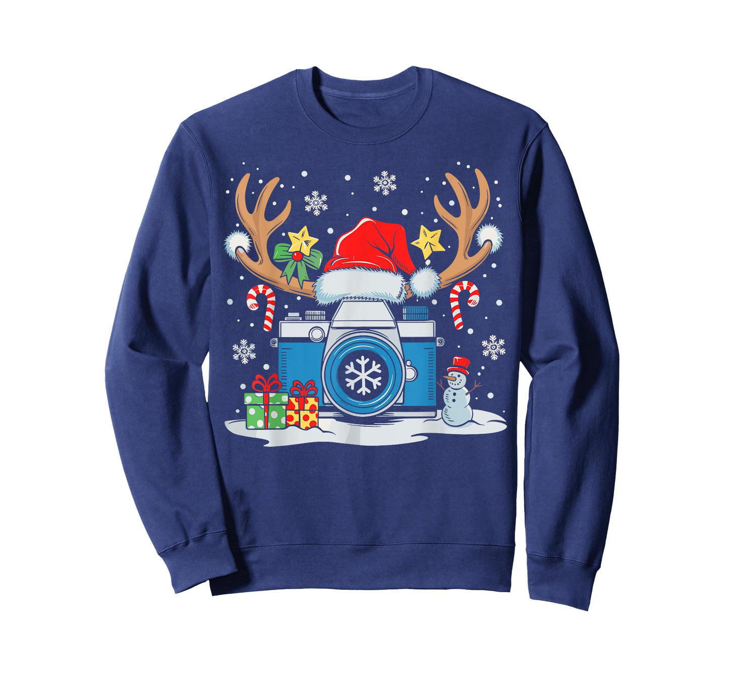 Xmas Photography Santa Hat Reindeer Photographer Christmas T-Shirt
