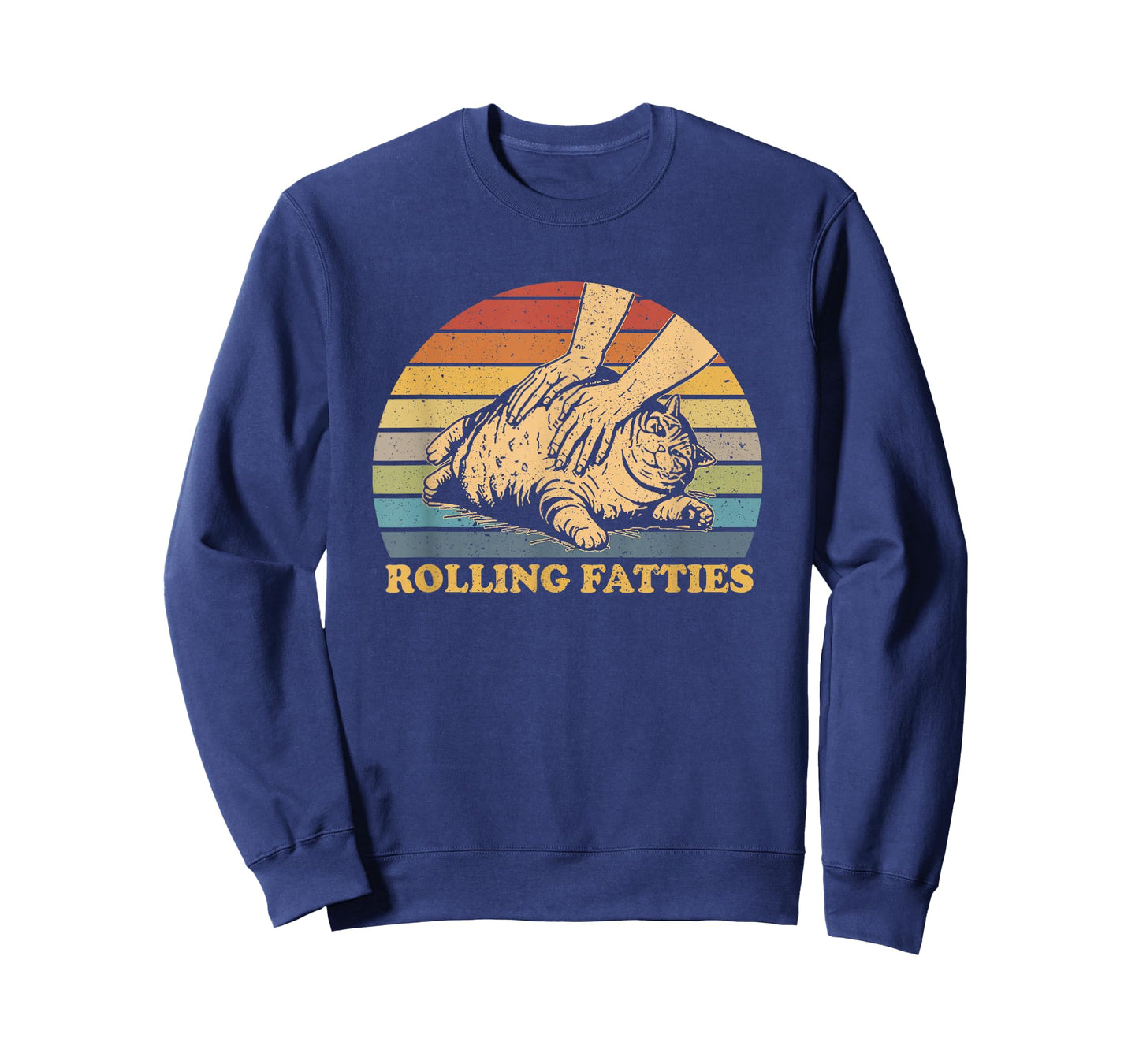 Cat Rolling Fatties Funny Vintage T-Shirt