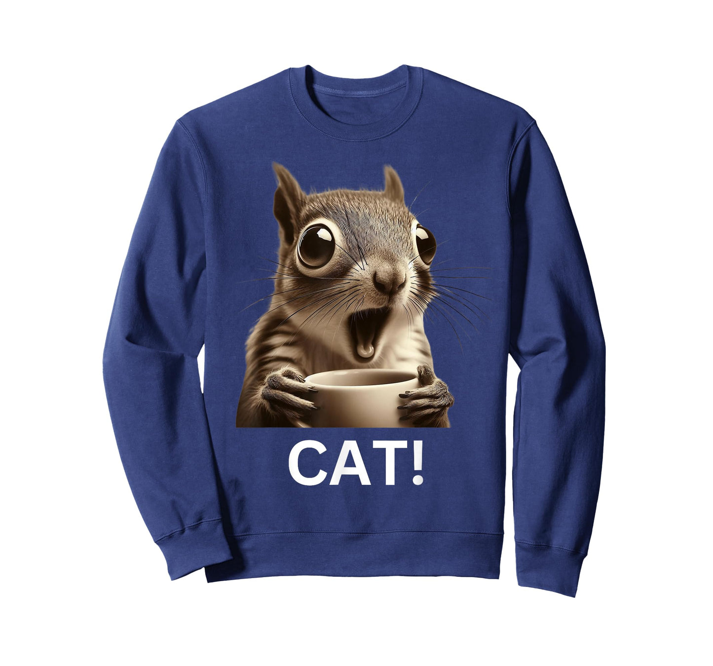 Oh Look Cat Surprised Coffee Squirrel funny humor T-Shirt
