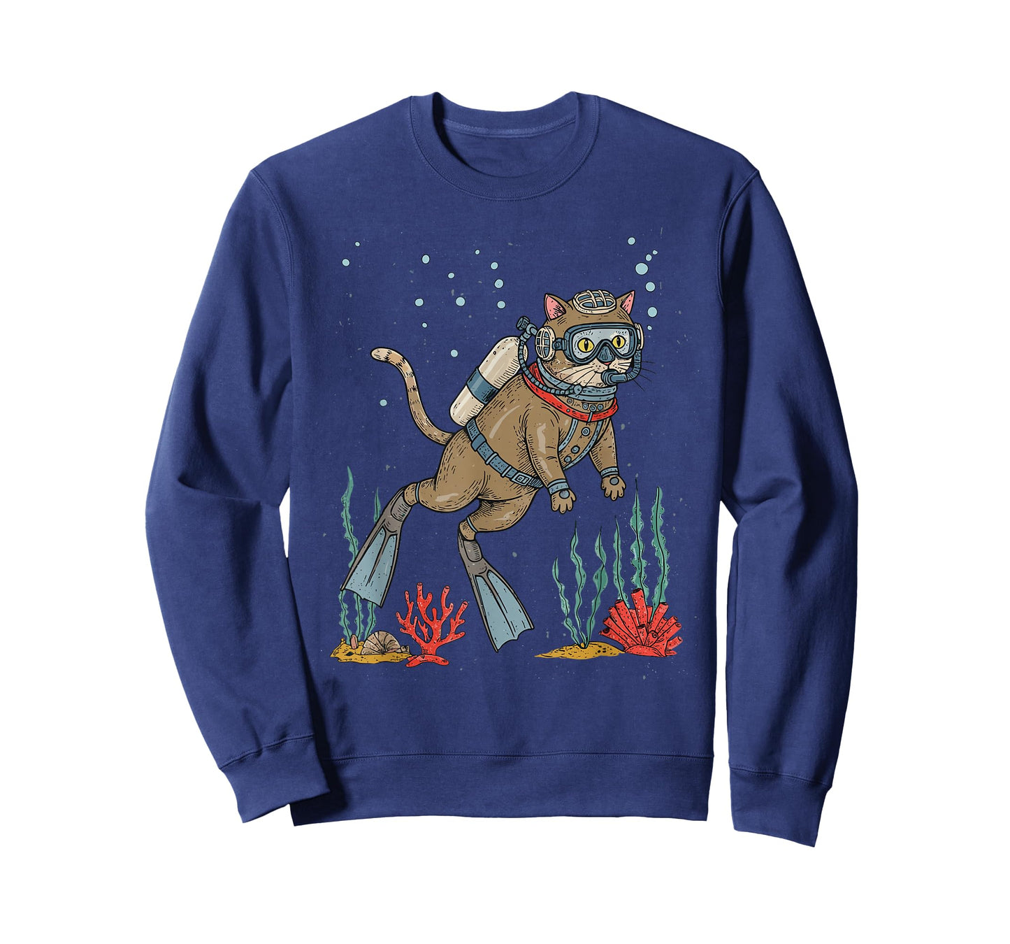 Scuba Diver Cat Vintage Retro T-Shirt