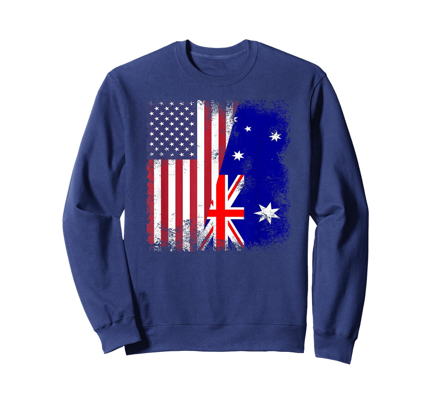 Half Australian Flag T-Shirt | Vintage Australia USA Gift T-Shirt