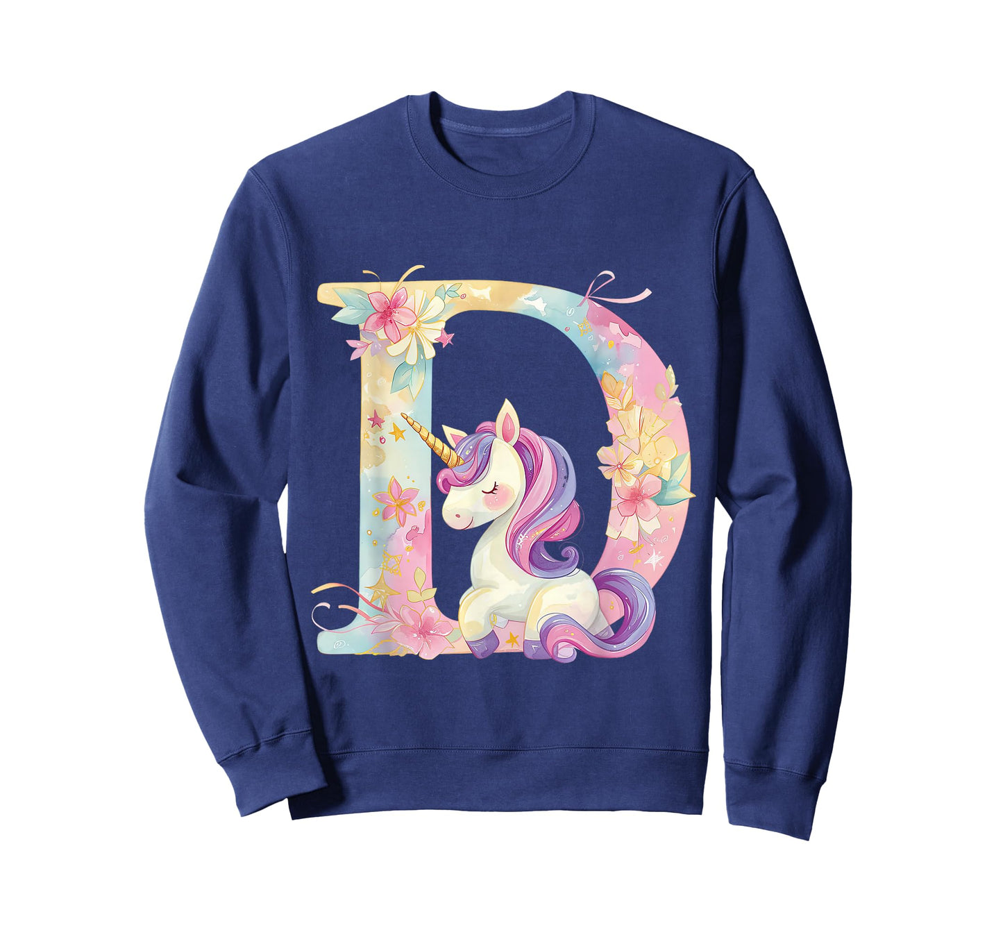 D Initial Letter Alphabet Unicorn Birthday Outfit Monogram D T-Shirt