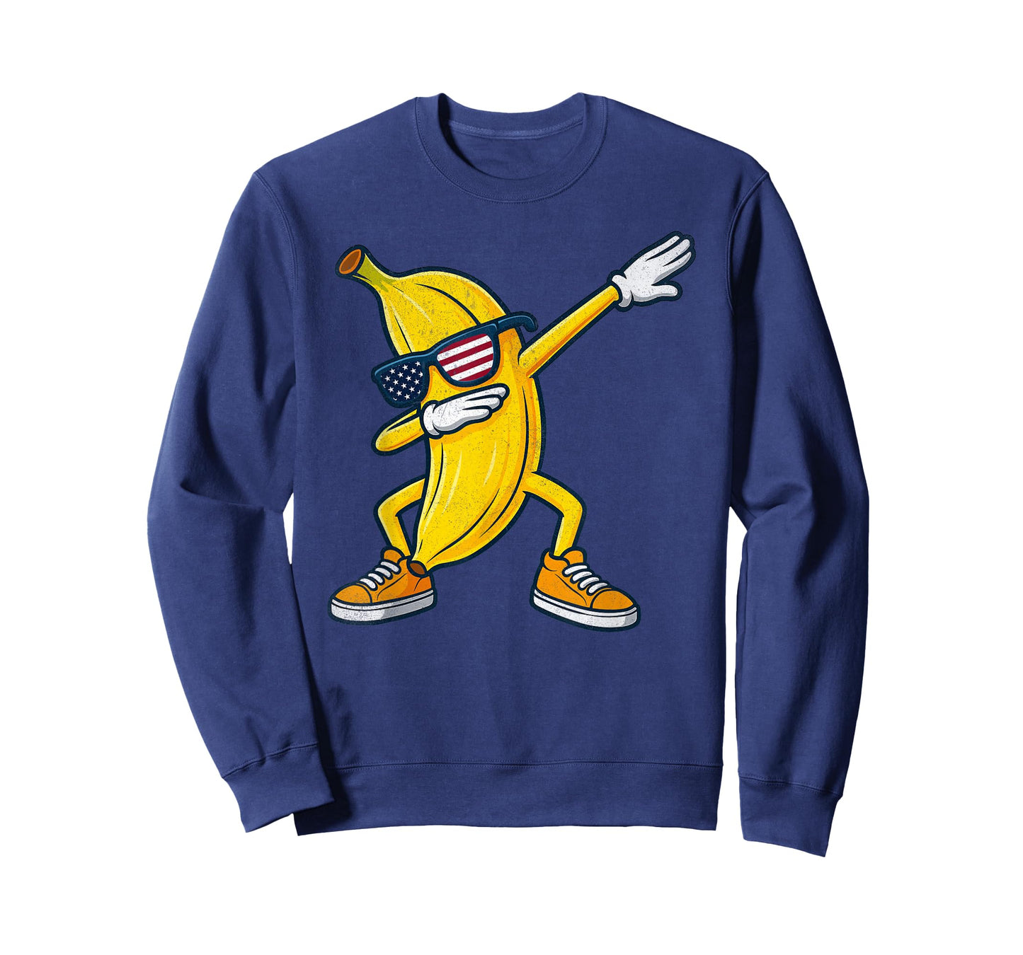 Vintage Banana Graphic American Flag Dabbing Banana Lover T-Shirt