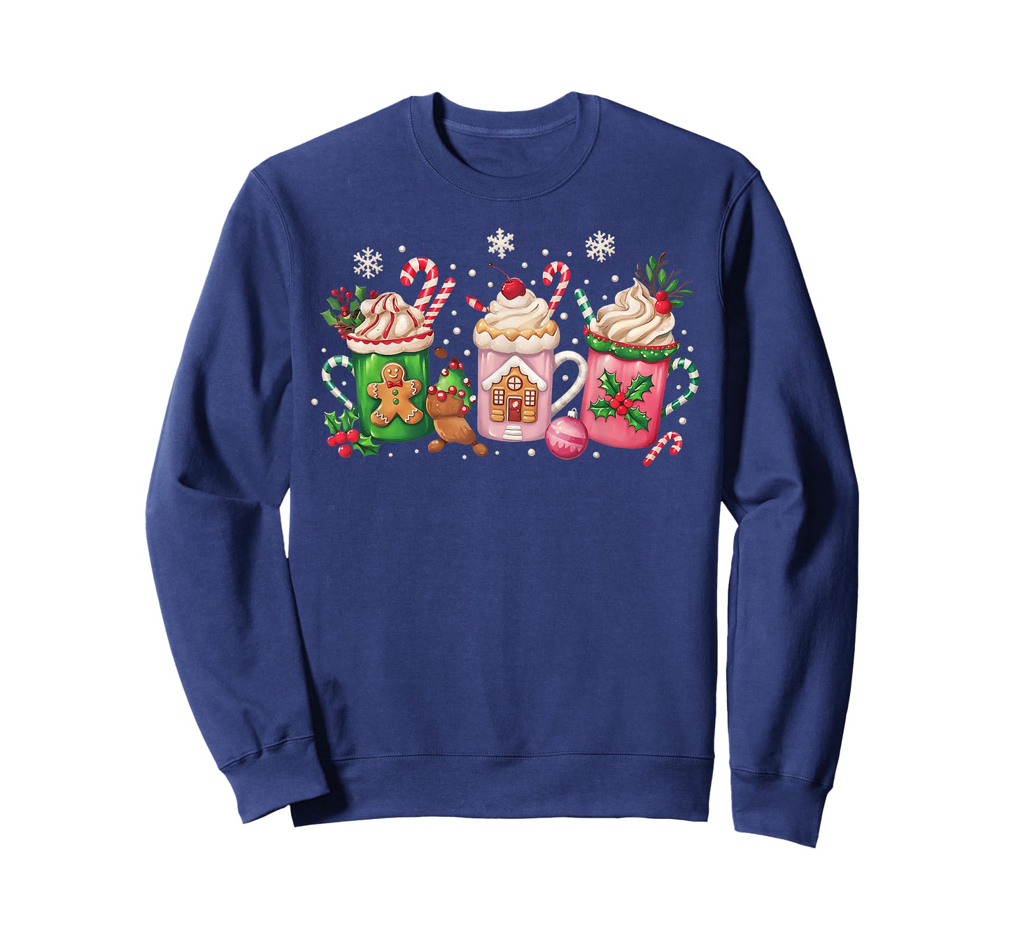 Coffee Christmas Gingerbread Pink Women Latte Cozy Winter T-Shirt