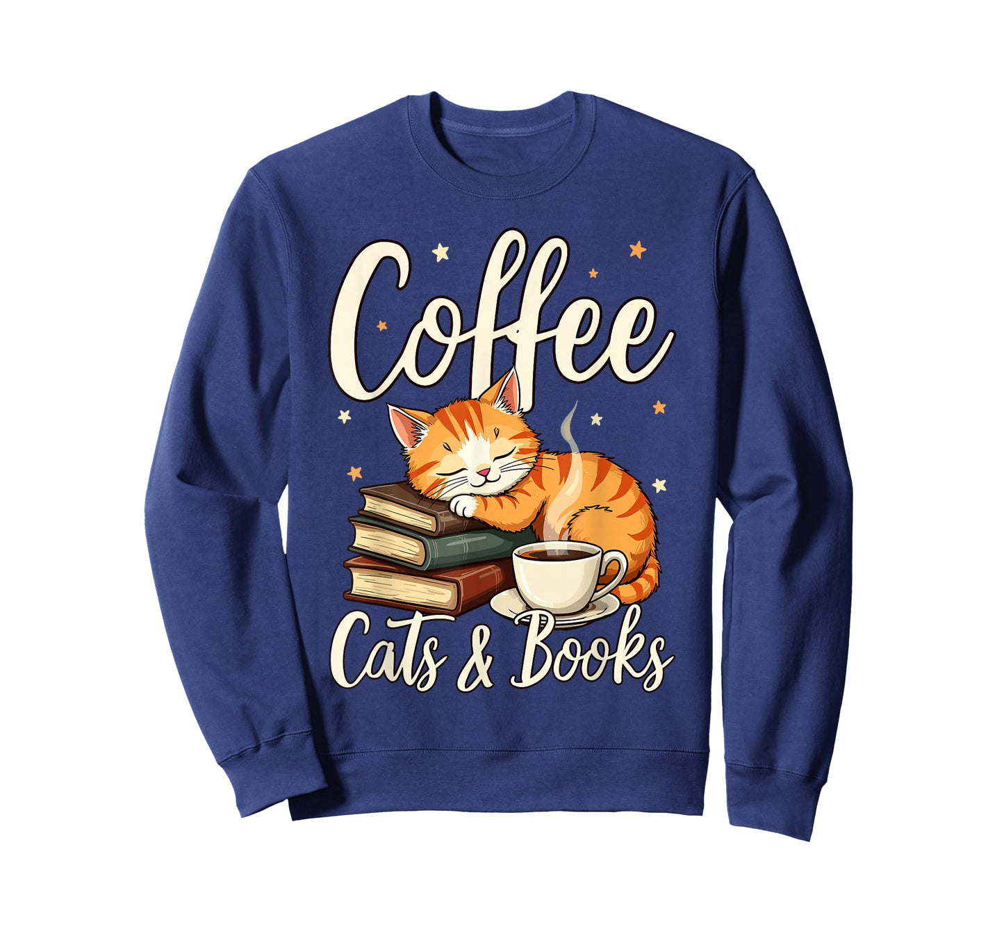 Coffee Cats And Books Lover, For Women & Men, Funny Coffee T-Shirt