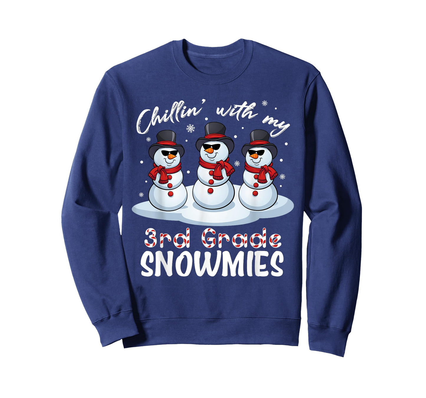 Chillin With My 3rd Grade Snowmies Teacher Xmas Pajamas T-Shirt for Men Women